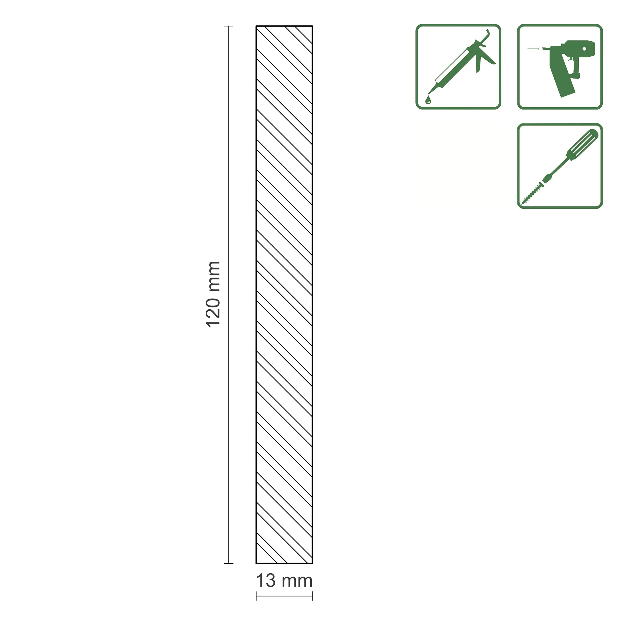 FN Neuhofer Flachleiste 100 cm 120 x 13 mm Fichte/Kiefer