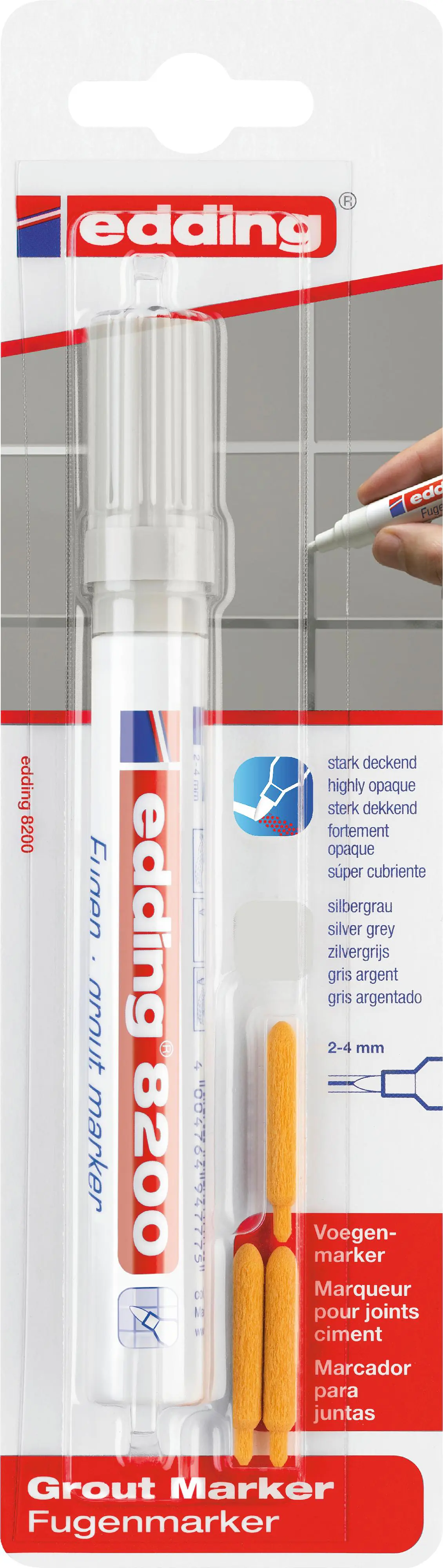 edding 8200 grout marker silbergrau 2 - 4 mm edding 8200 grout marker silbergrau 2 - 4 mm