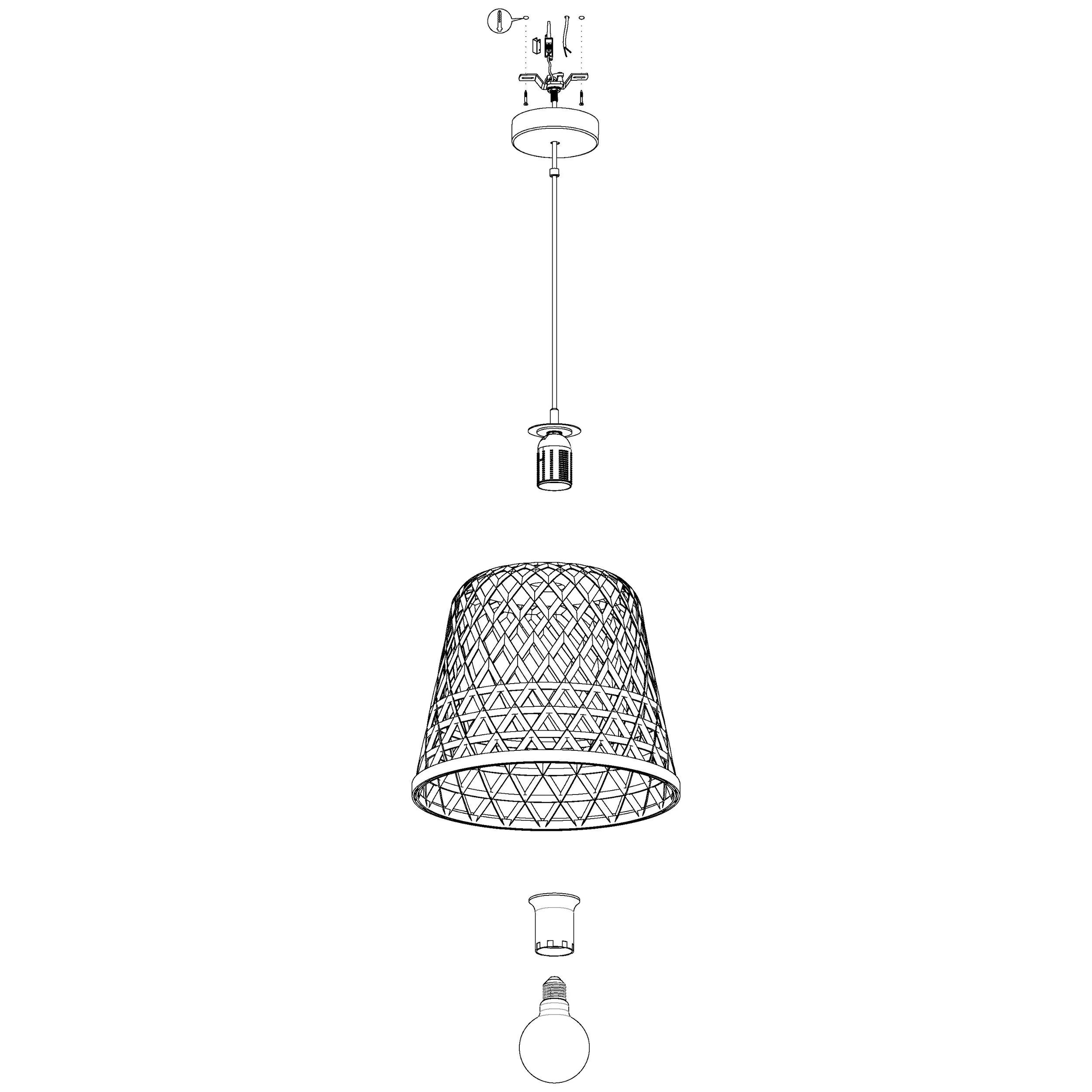 Eglo Pendelleuchte Kirkcolm E27, nickel-matt Eglo Pendelleuchte Kirkcolm E27, nickel-matt
