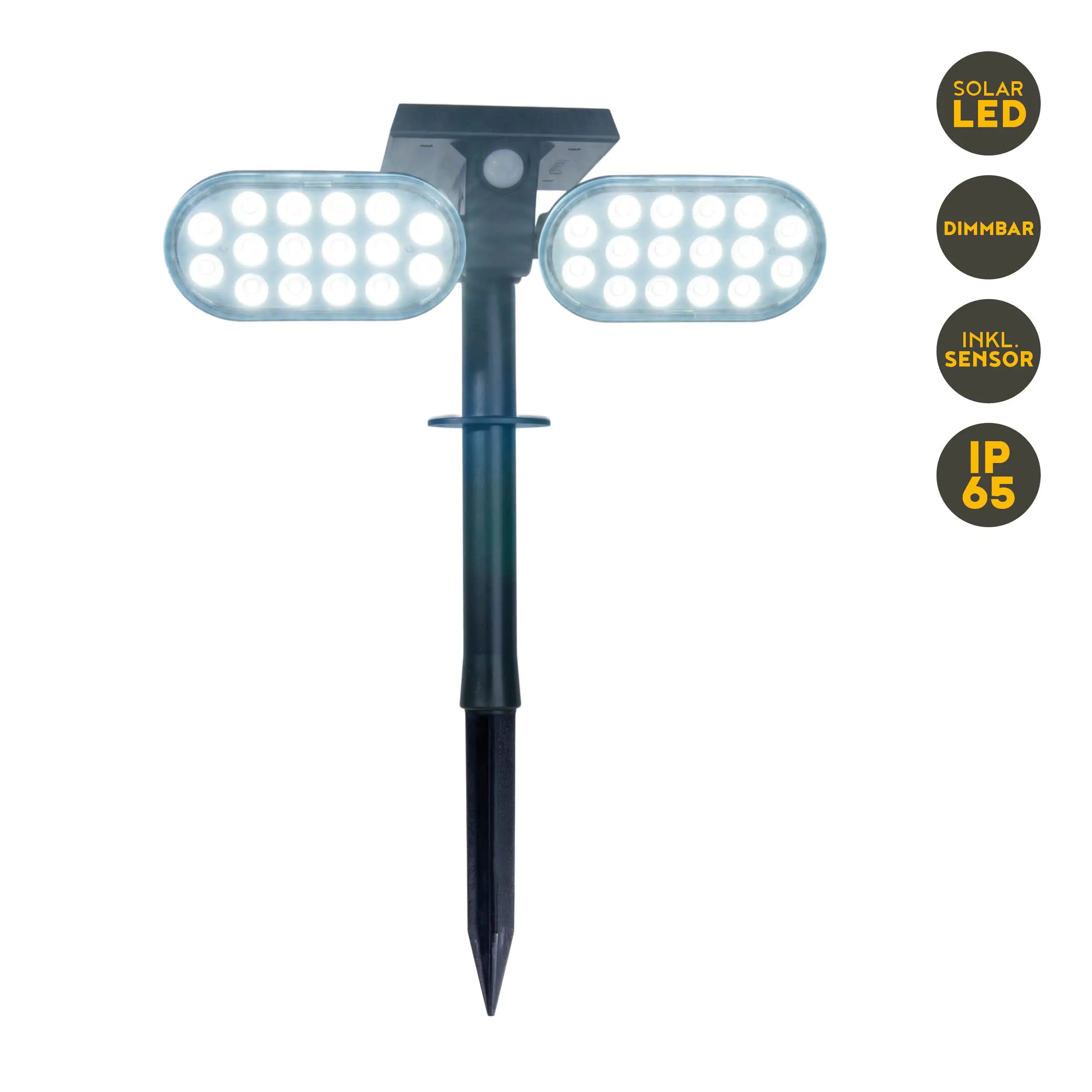 Light & More LED Solarstrahler mit Bewegungsmelder