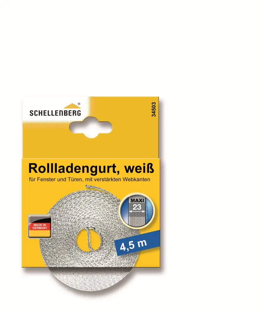 Schellenberg Rollladengurt weiß Breite 23 mm - Länge 4,5 m