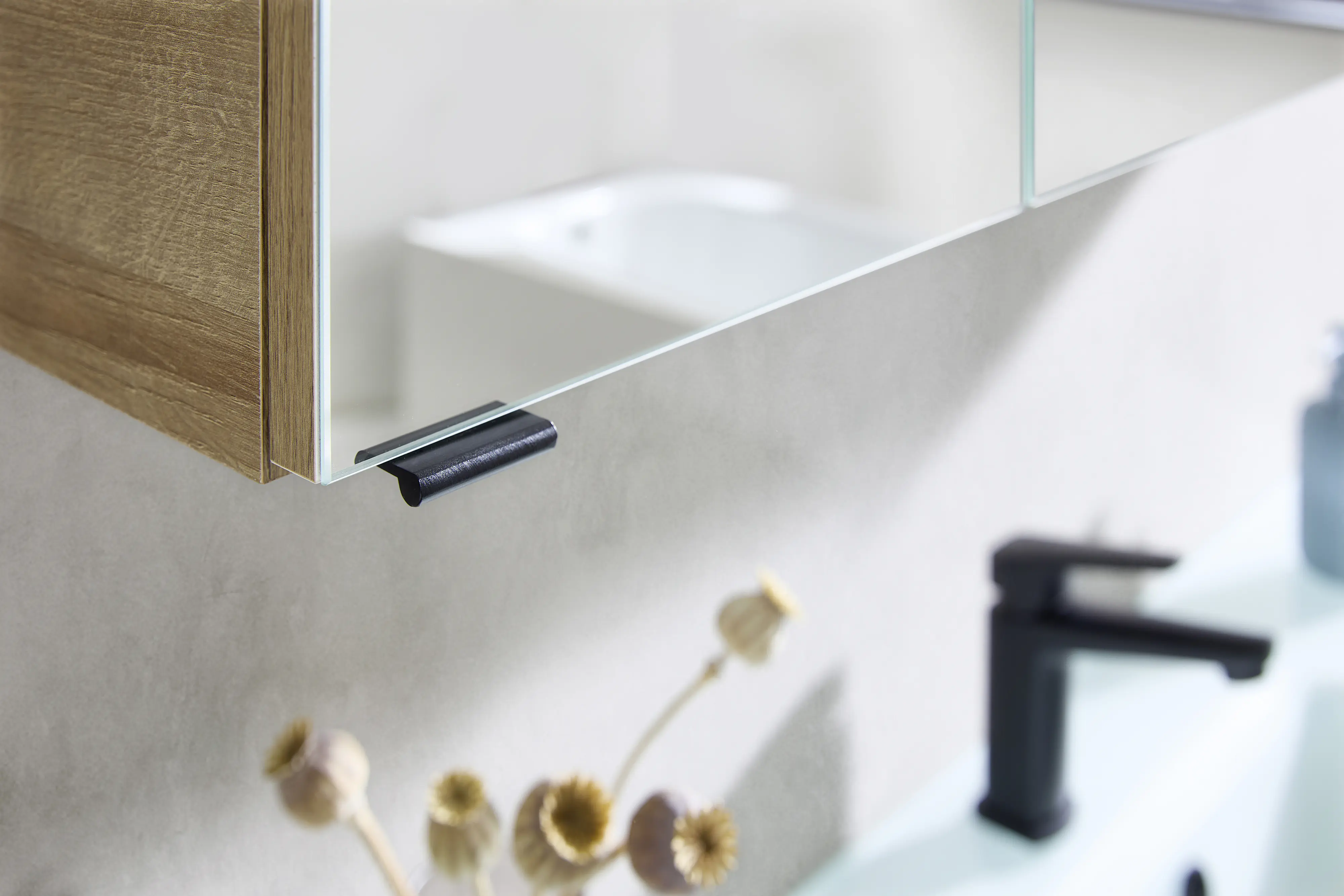 Pelipal Badmöbel-Set Aachen Riviera Eiche 112 cm