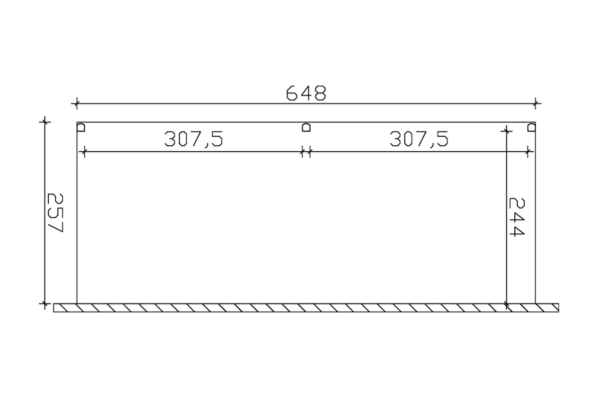 SKAN HOLZ Terrassenüberdachung Monza 648 x 257 cm, Aluminium Anthrazit