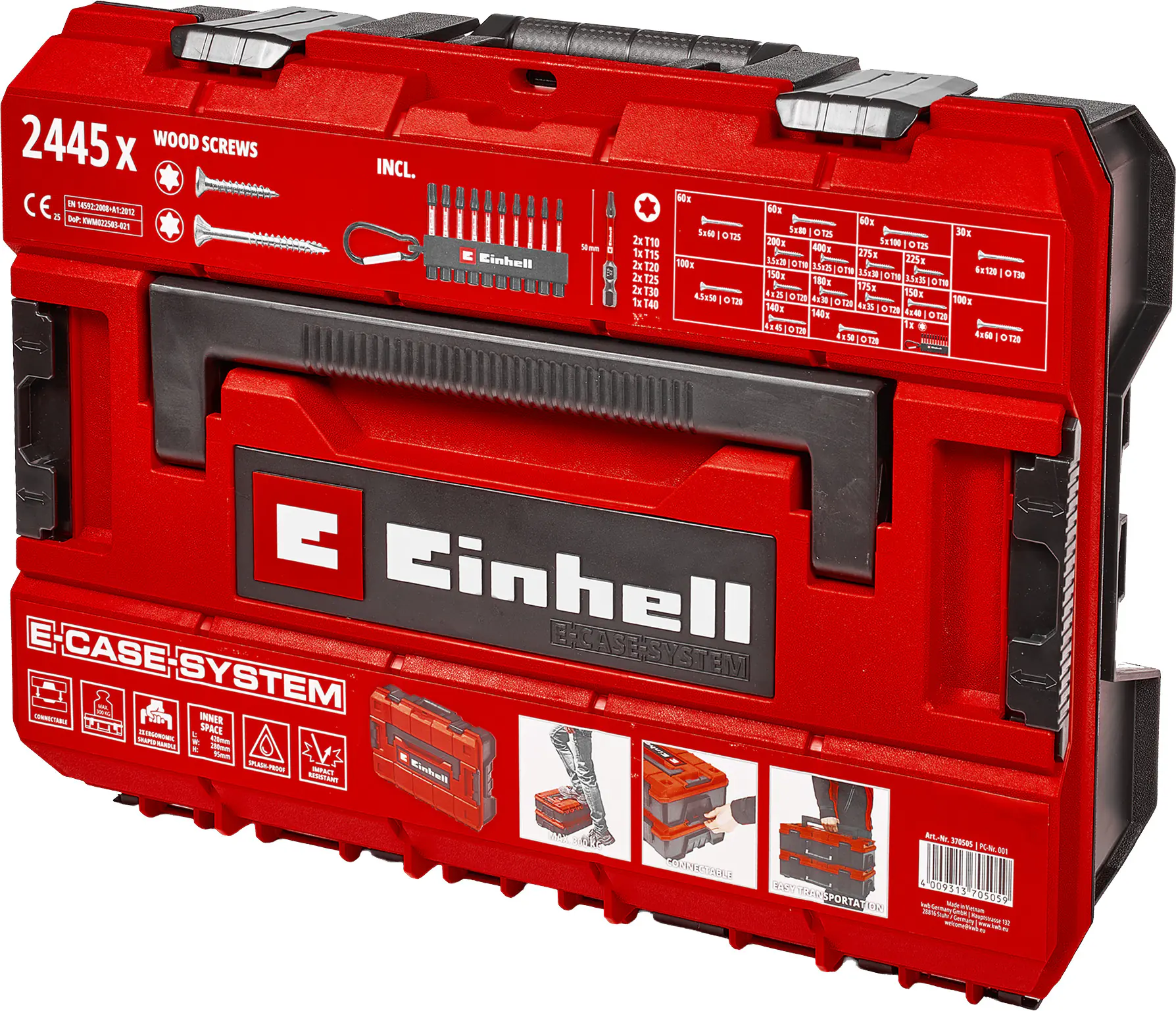 Einhell Schraubenset mit Bits in E-Case-Koffer 2.445-teilig