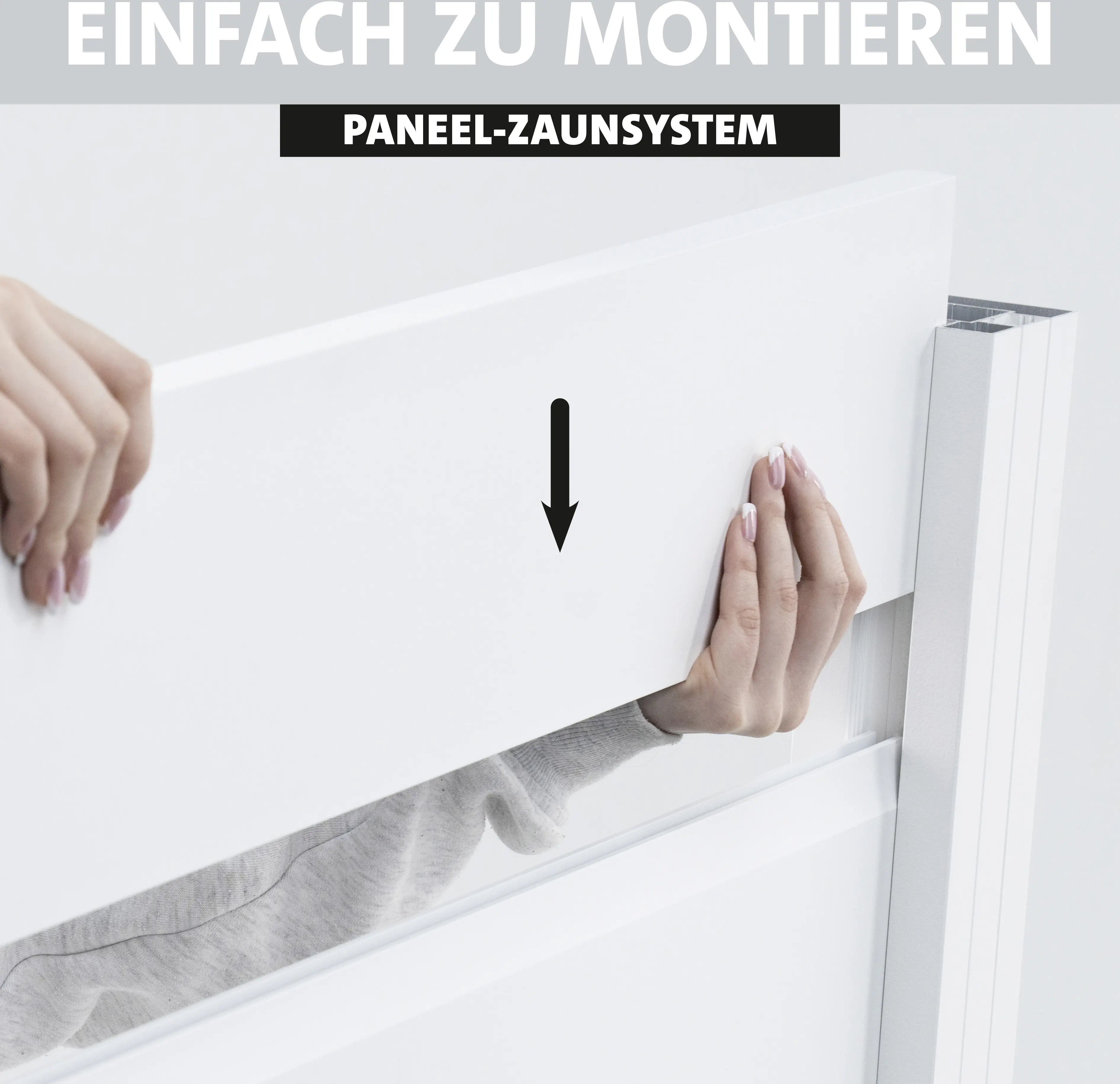 Ambiente Alu-Zaun Erweiterungsset Paneel 150 weiß 187 x 184,2 cm 