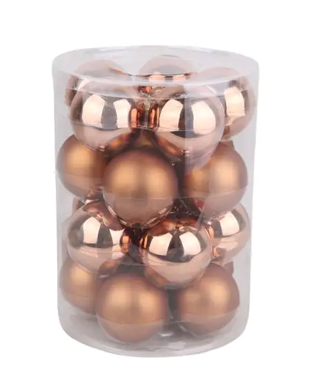 TrendLine Glaskugeln in uni glanz/matt Ø 6 cm, lederbraun, 20 Stück