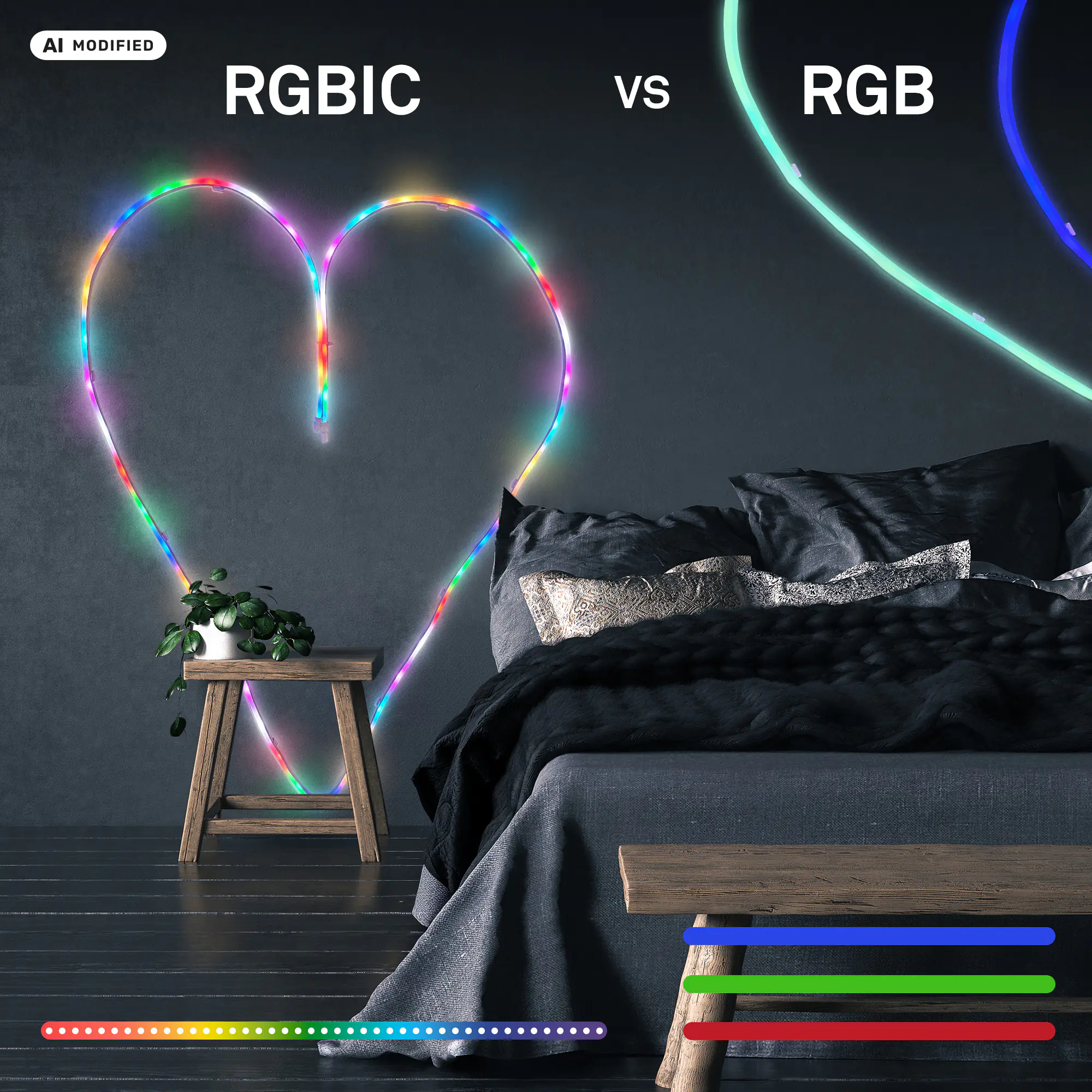 Briloner LED-Streifen Neon RGB mit Musiksensor 5 m dimmbar weiß