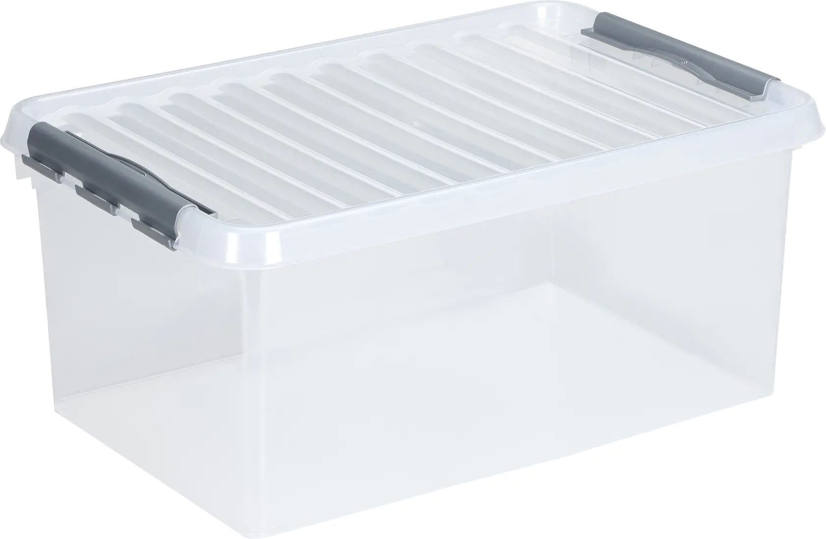 Sunware Aufbewahrungsbox Q-line 45L transparent metallfarbig 60 x 40 x 26 cm Sunware Aufbewahrungsbox Q-line 45L transparent metallfarbig 60 x 40 x 26 cm