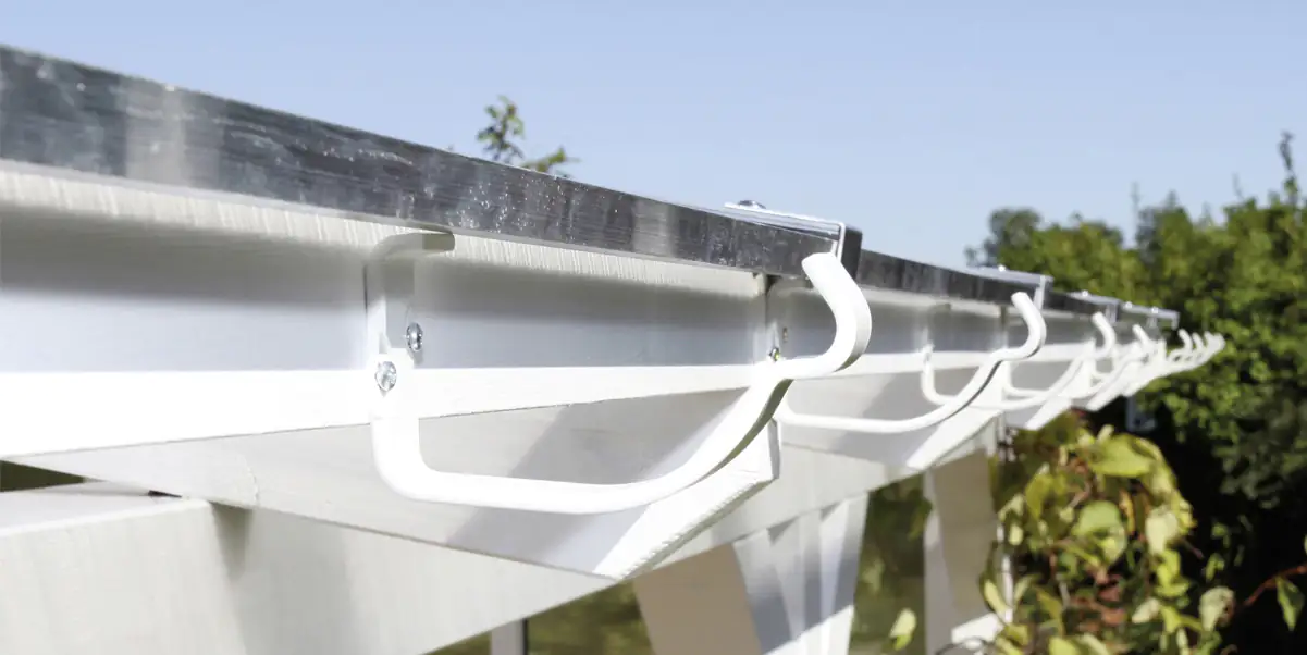 SKAN HOLZ Regenrinnen-Set 324 cm, Stahl, verzinkt u. weiss beschichtet