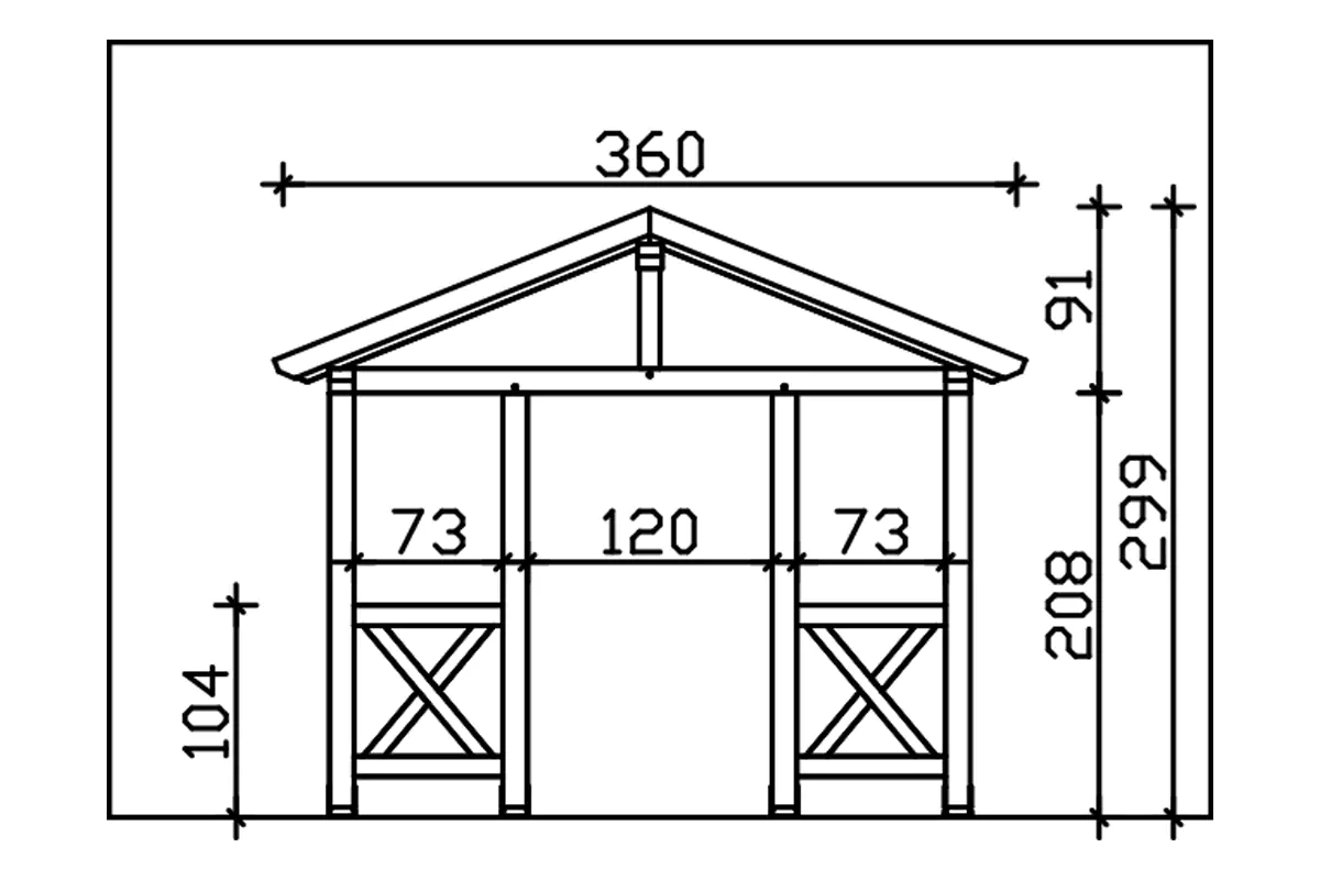 SKAN HOLZ Vordach Stralsund Typ 7 360 x 187 cm, natur