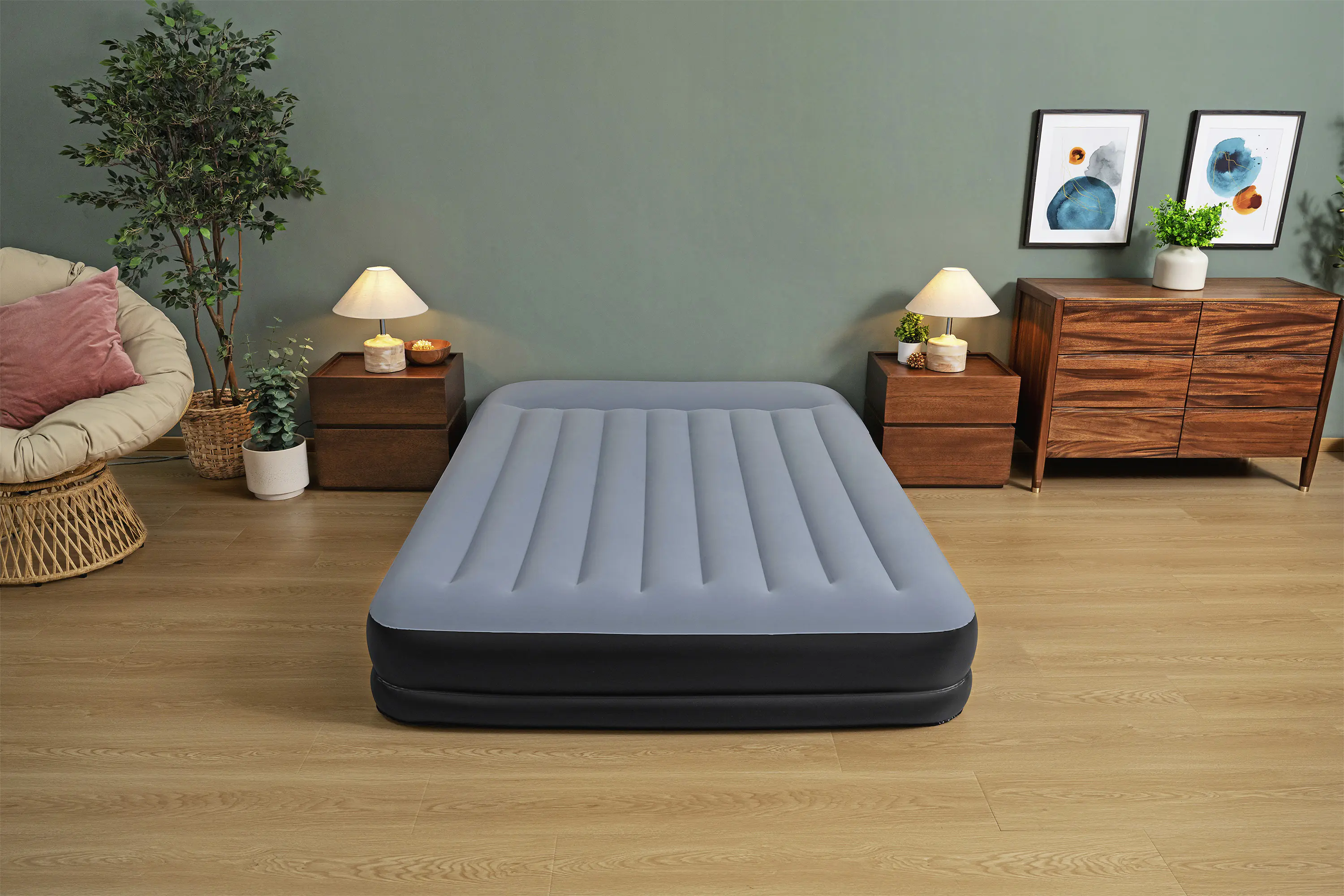 Bestway Luftbett SleepSupport für 2 Personen 203 x 152 cm mit integrierter Elektropumpe 