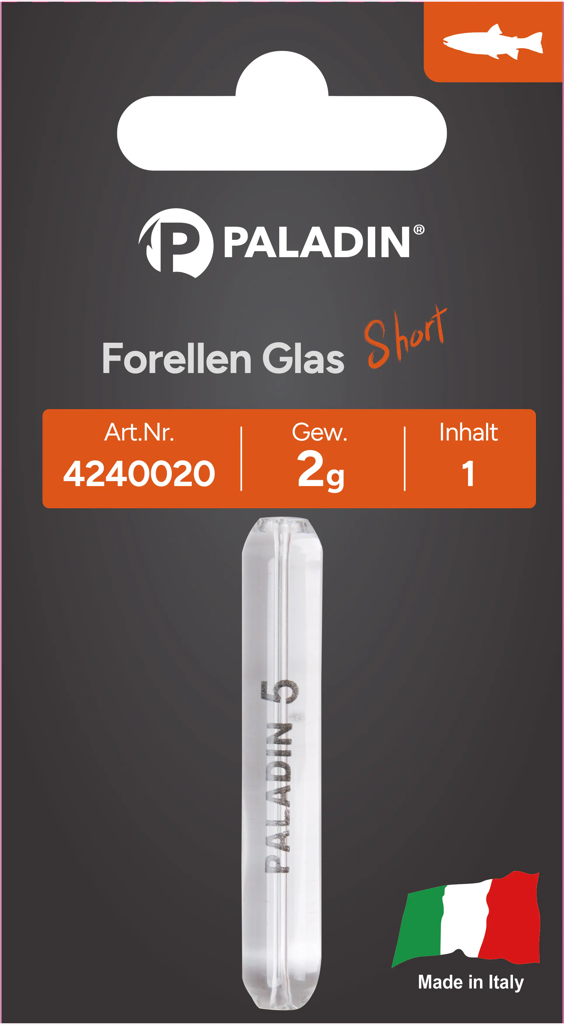 Paladin Glas Gewicht Vetrino Short 5,0g 5,0g/Glas