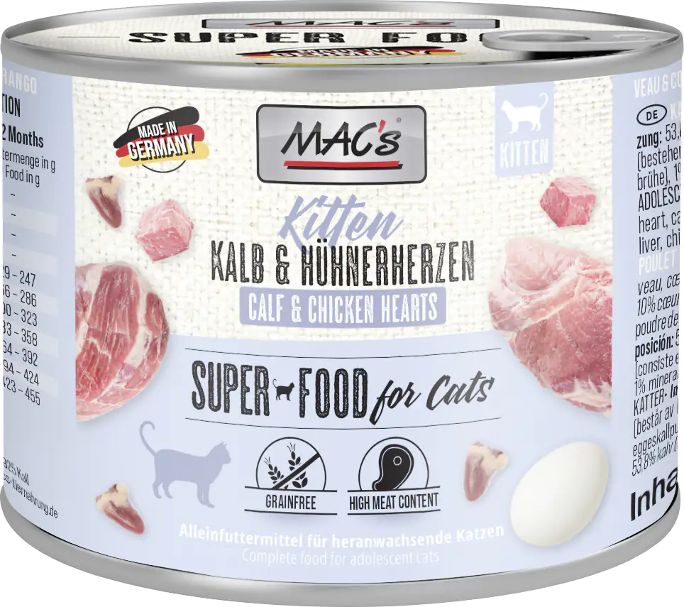 Macs Cat Kitten Kalb & Hühnerherzen 200 g