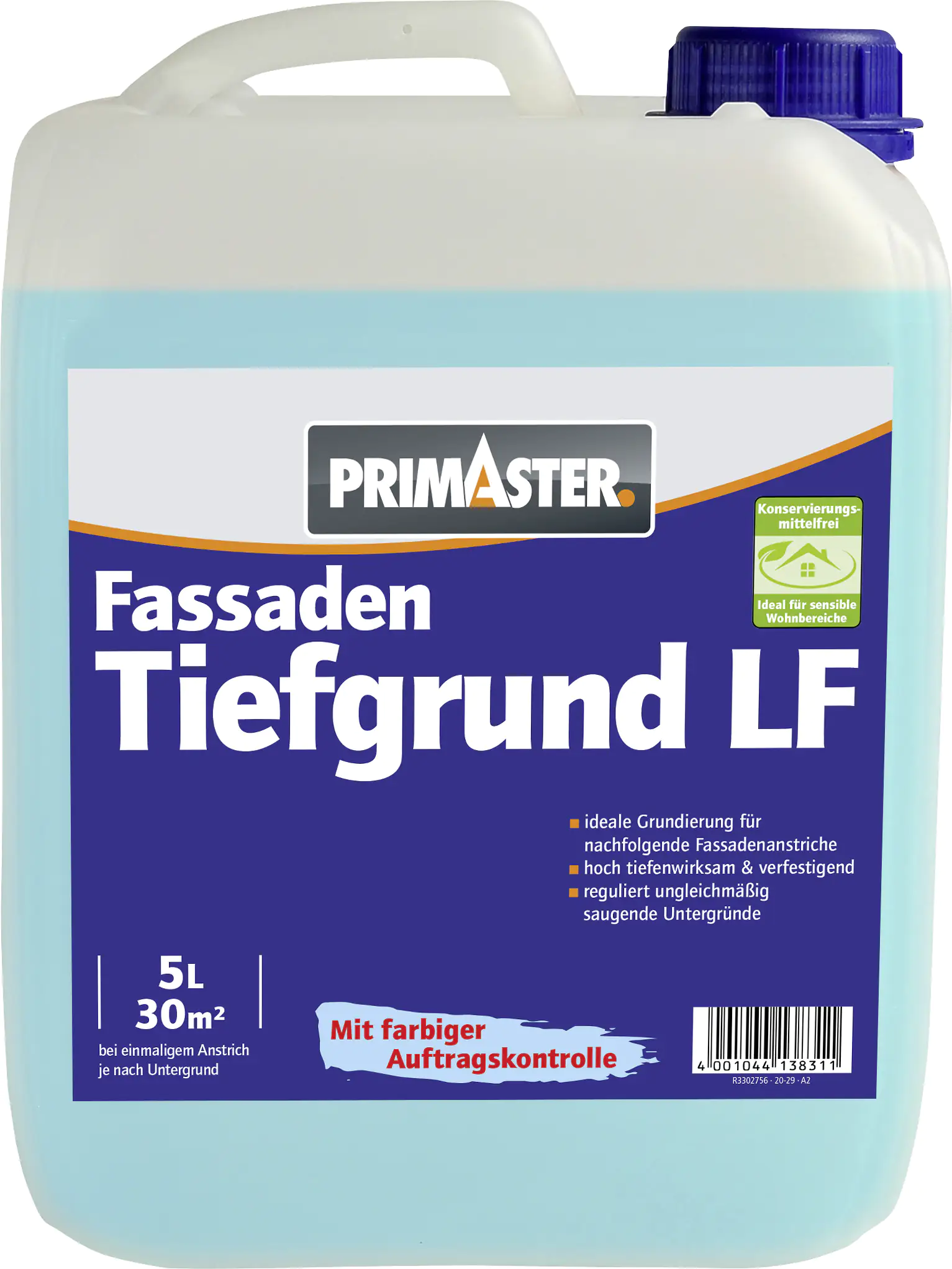 4001044138311 Primaster Fassaden-Tiefgrund LF konservierungsmittelfrei 5 L