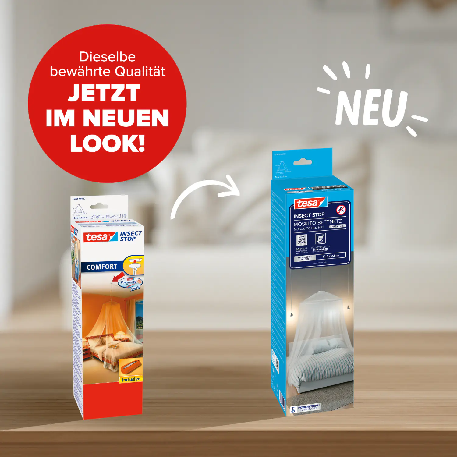 tesa Moskitonetz Comfort 2,5 x 12,5 m weiß