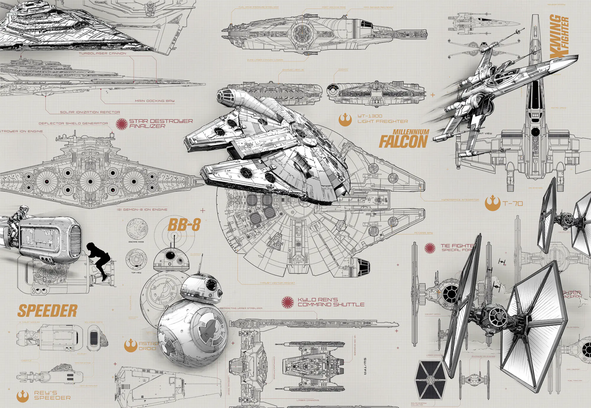 Komar Fototapete Star Wars Blueprint 368 x 254 cm 