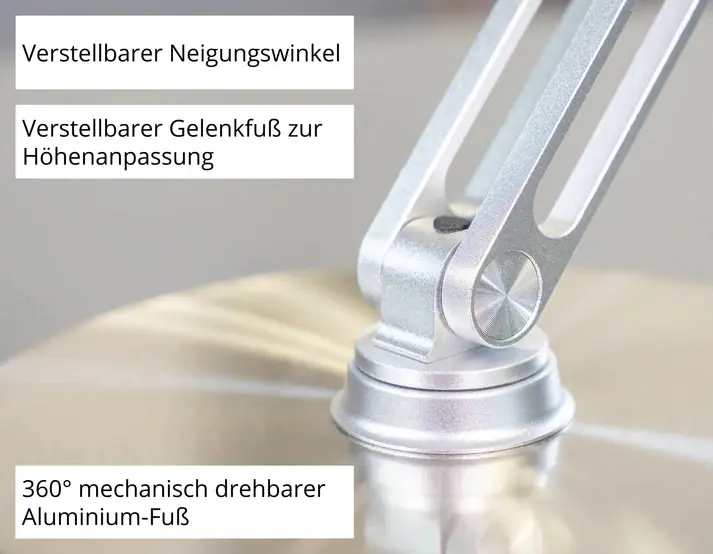 Unold Akku-Tischventilator Steel Flex Ø15cm silber