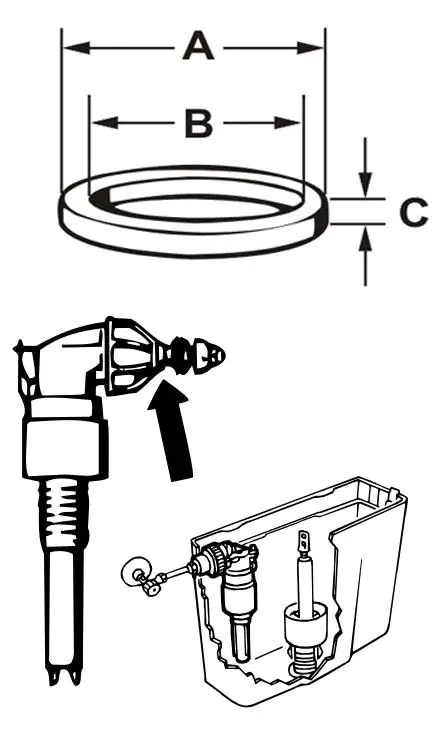 Dichtungssatz für Füllventil für Spülkästen