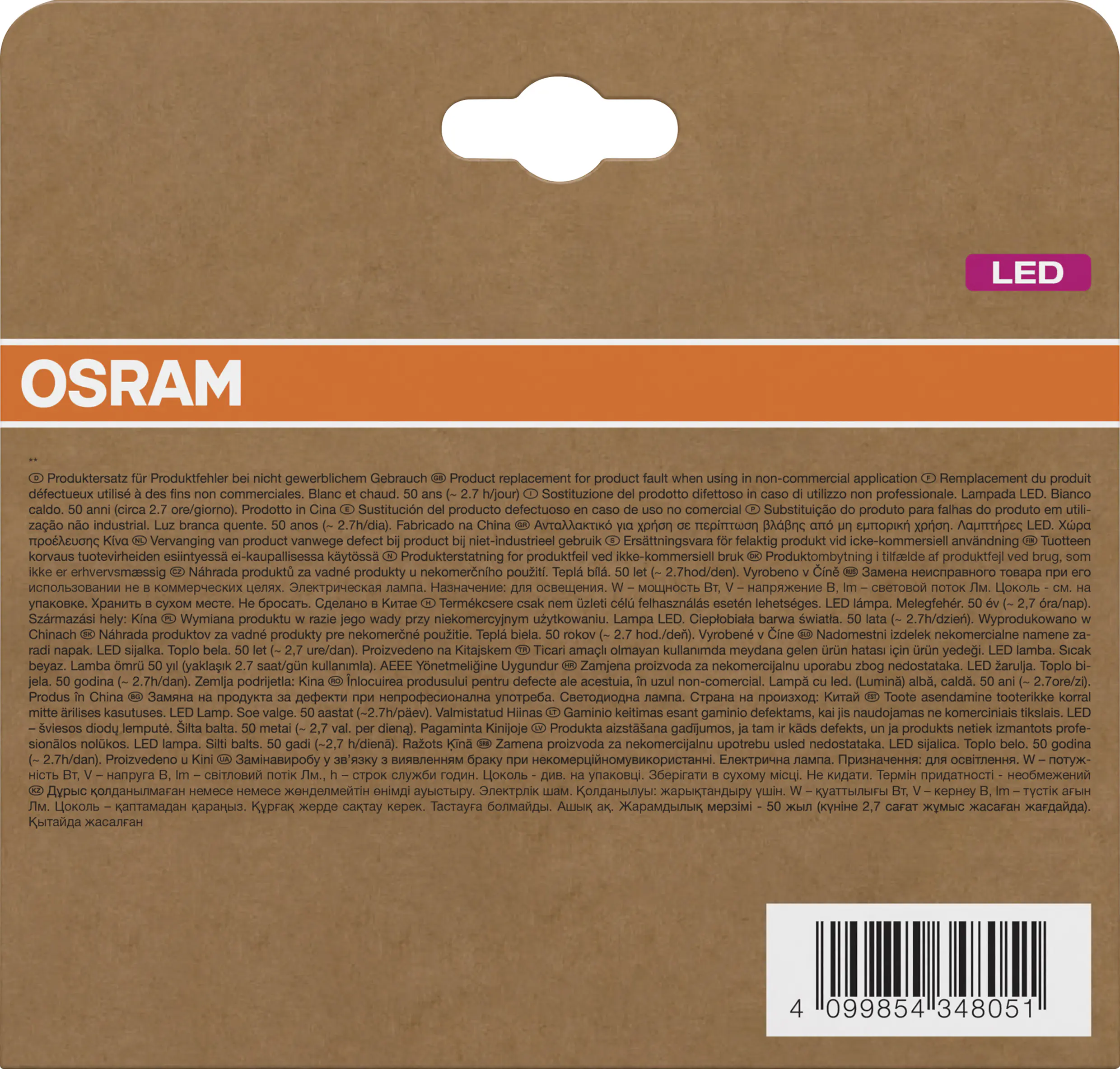 Osram LED Leuchtmittel Classic E27 3er Pack 7,2W matt warmweiß
