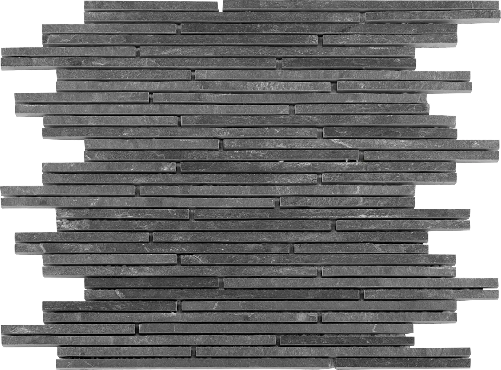 Mosaikfliese Schiefer Mini-Sticks 30 x 30 cm schwarz