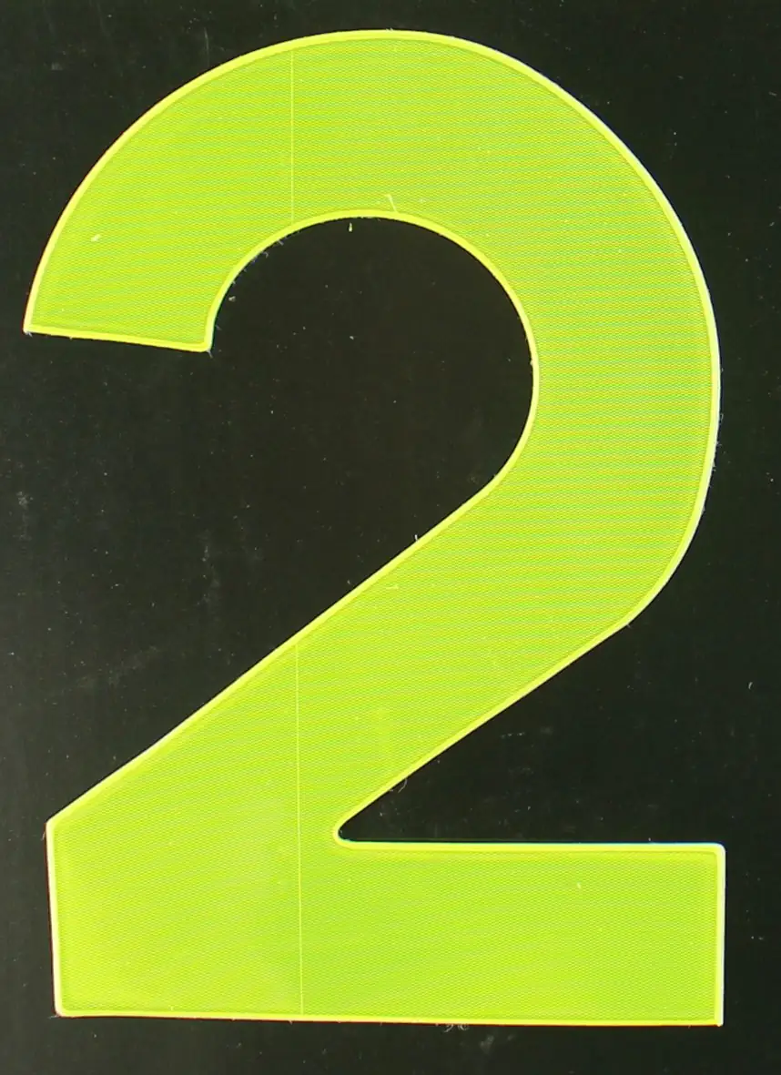 Conacord Reflektierende Klebezahl 2 gelb 80 mm "2"