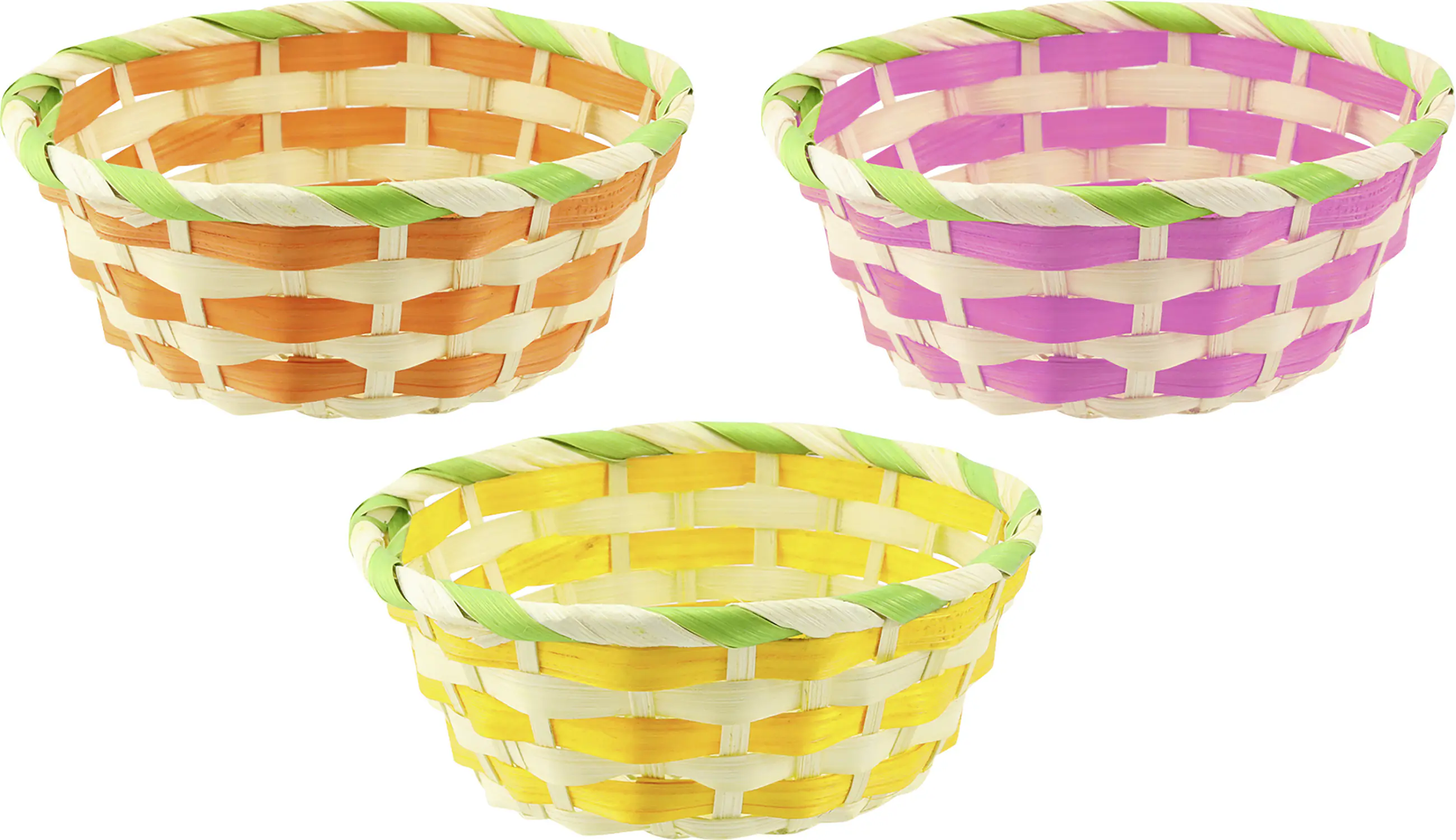 Osterkörbchen rund Bambus 17 x 6,5 cm natur bunt Osterkörbchen rund Bambus 17 x 6,5 cm natur bunt