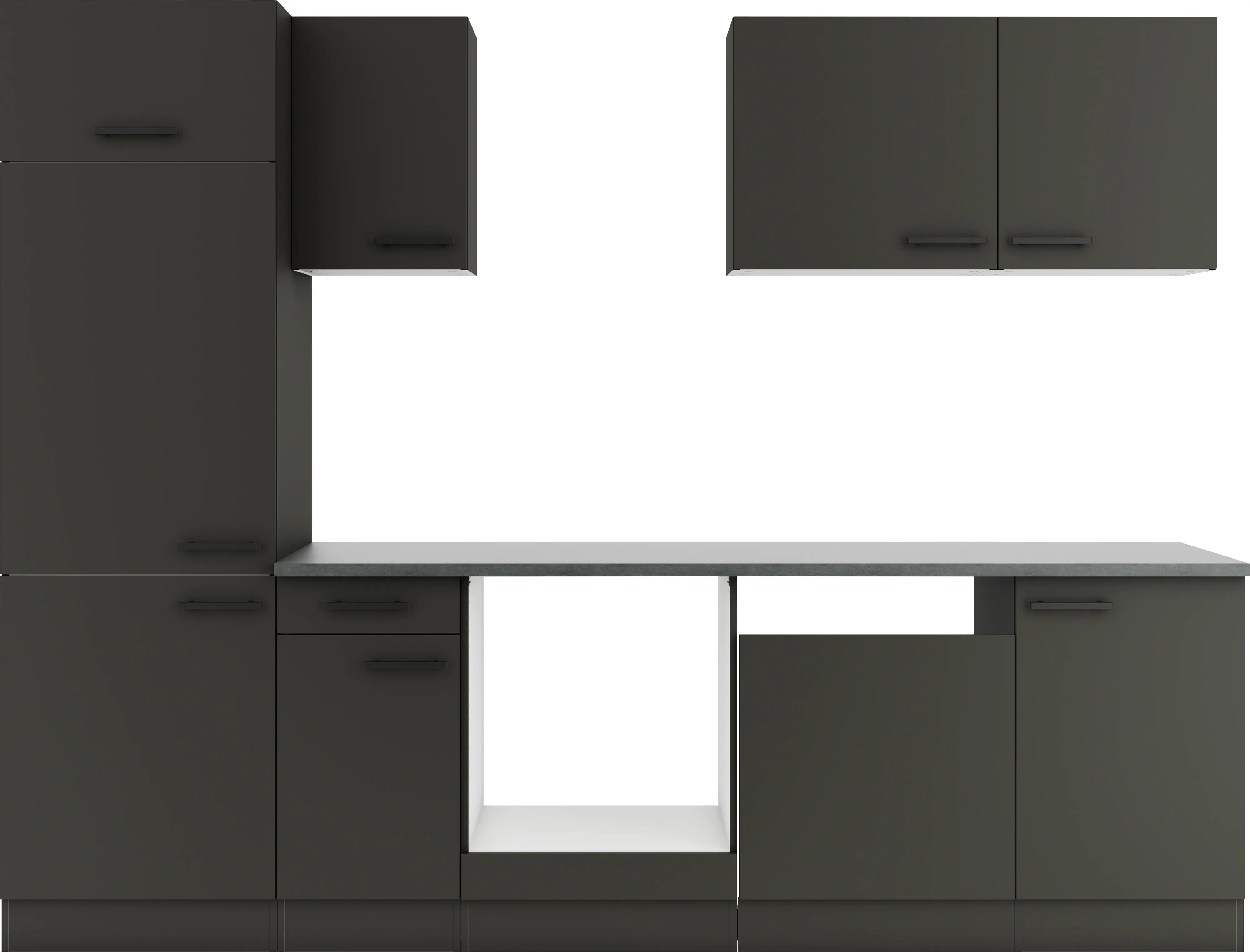 Optifit Küchenzeile Madrid 420 ohne Geräte anthrazit 270 cm