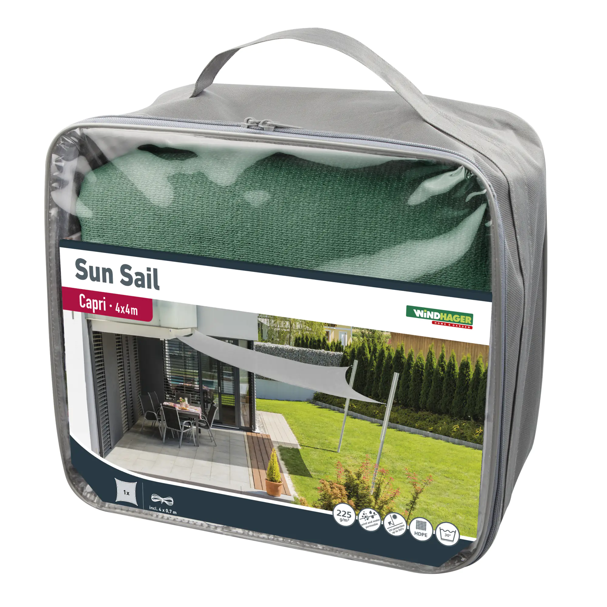 Windhager Sonnensegel Capri olive 4 x 4 m