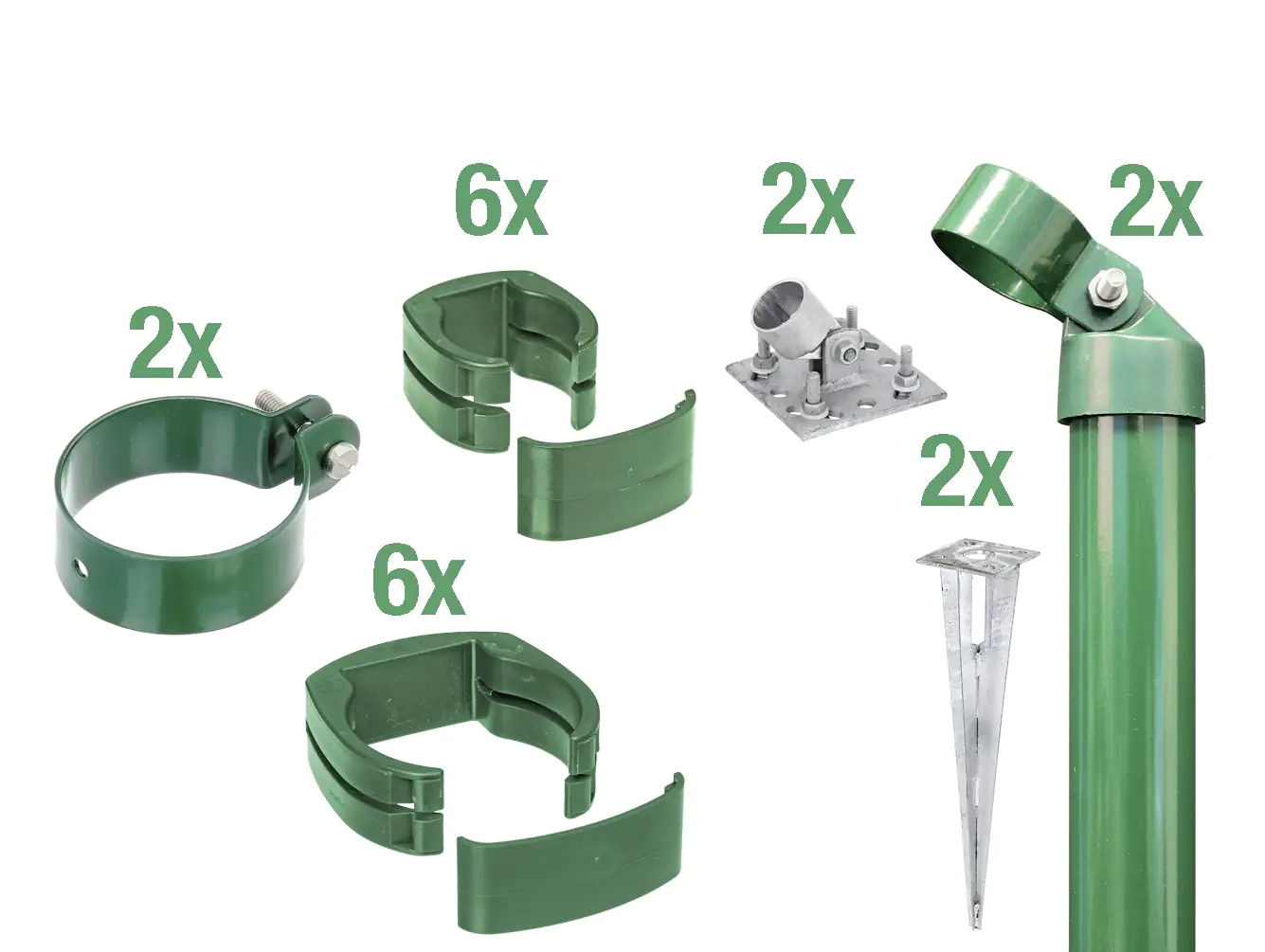 Alberts Zaunanschluss-Set zweiseitige Verbindung Ø 6 cm 102 cm grün 2 Stk Alberts Zaunanschluss-Set zweiseitige Verbindung Ø 6 cm 102 cm grün 2 Stk