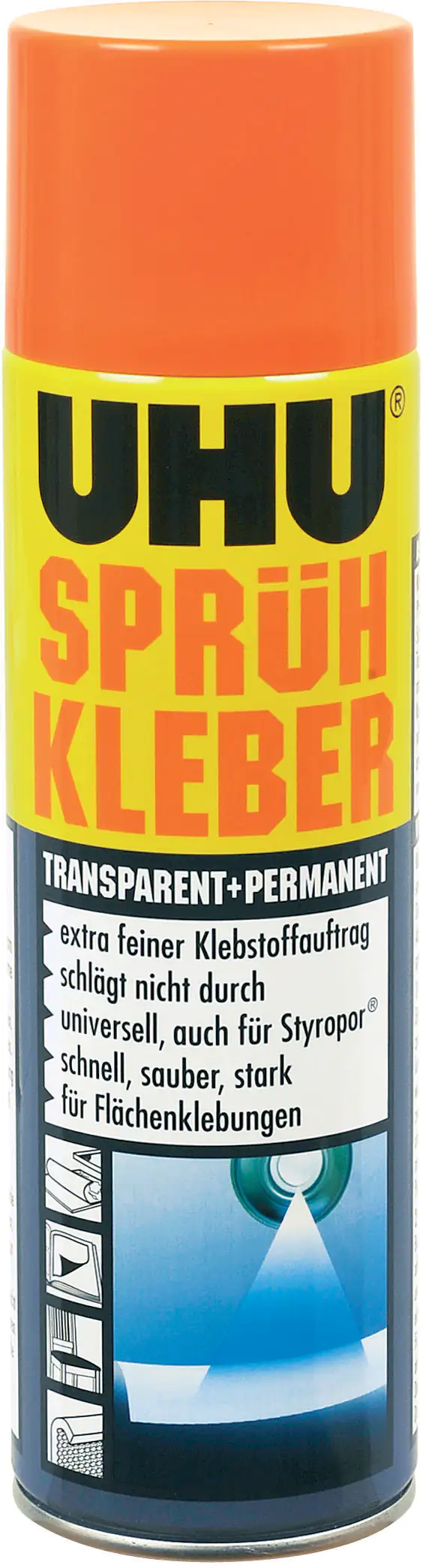 UHU Sprühkleber permanent + transparent 500 ml