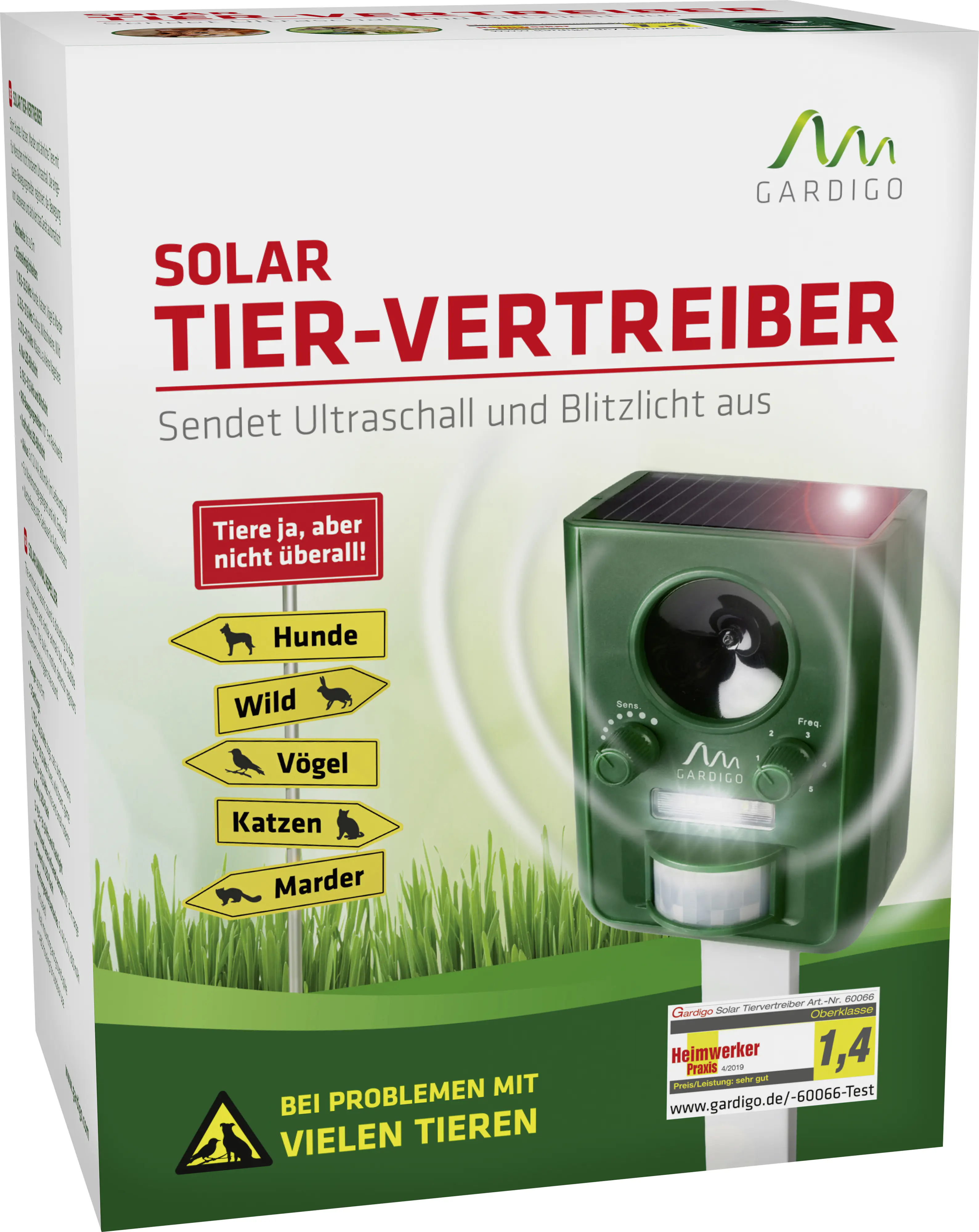 Gardigo Solar Tiervertreiber grün, mit Erdspieß