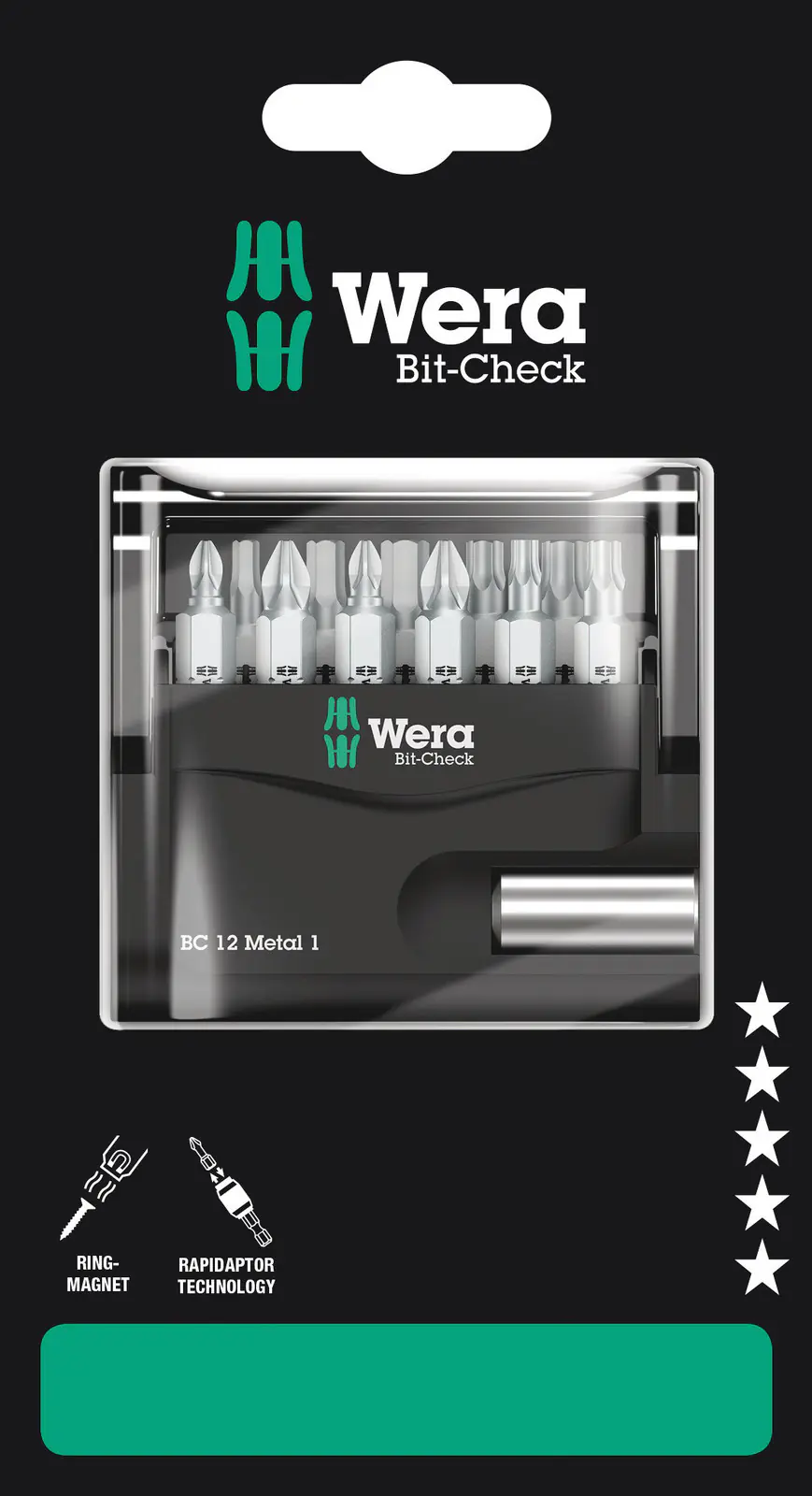 Wera Bit-Set Bit-Check 12 Metal 1 SB 12-teilig