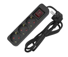 Sunlit Tischsteckdose 3-fach 1,4 Meter mit Schalter schwarz Sunlit Tischsteckdose 3-fach 1,4 Meter mit Schalter schwarz