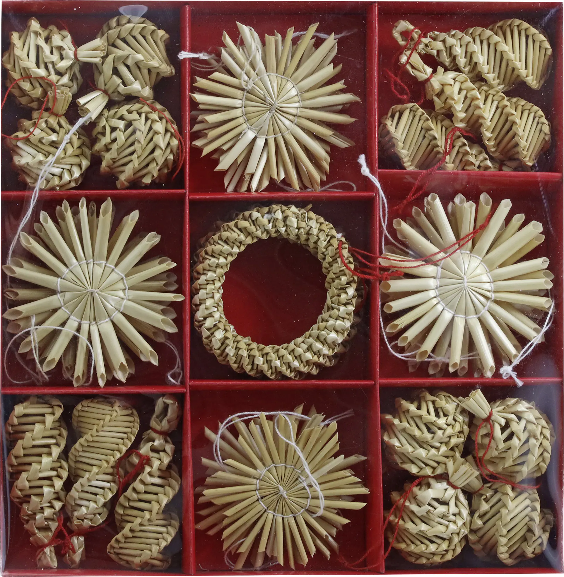 Dekoanhänger Strohornamente 5 - 6 cm natur 32 Stück