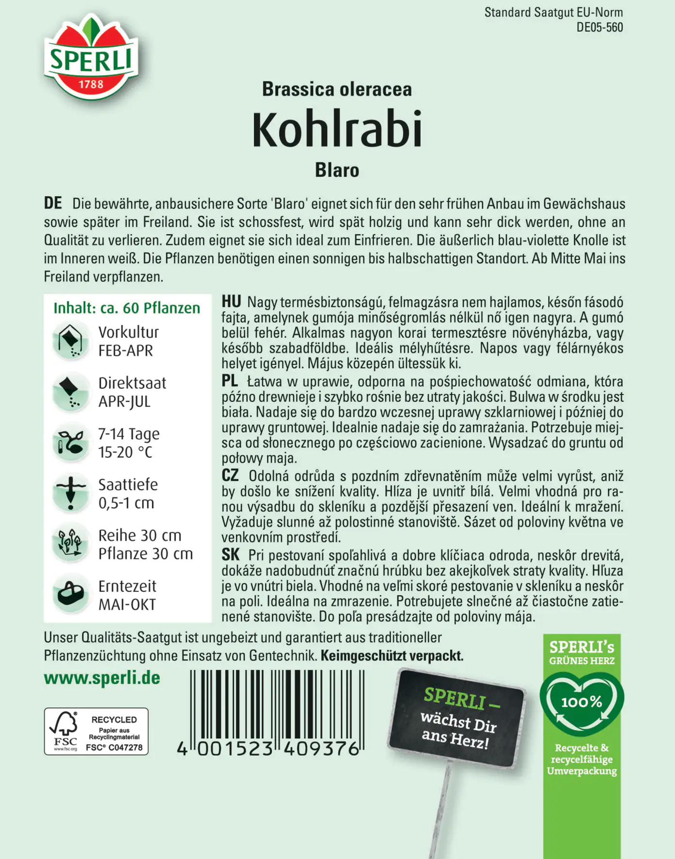 Sperli Kohlrabi Blaro