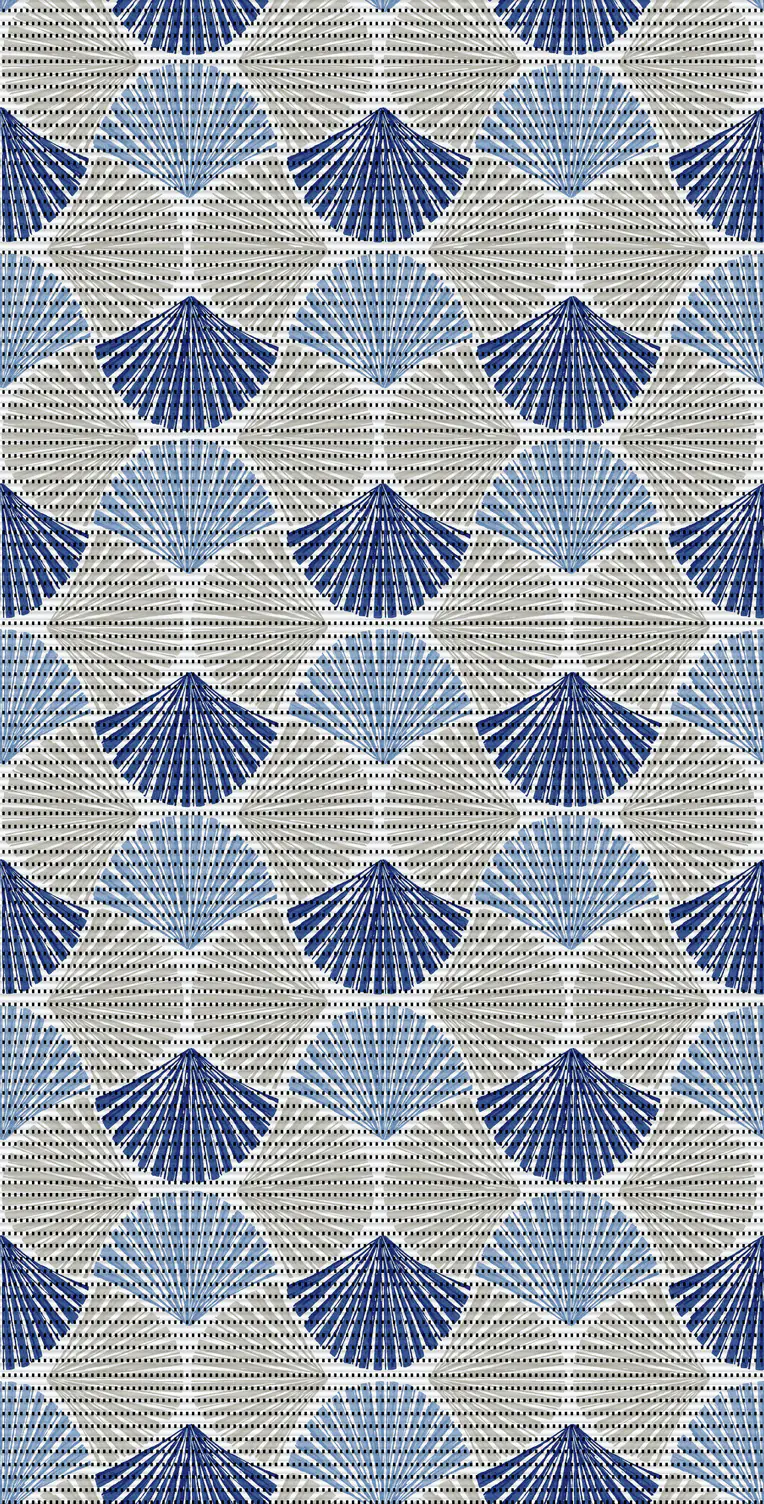 d-c-fix Weichschaummatte Seashells 200 x 65 cm beige/blau