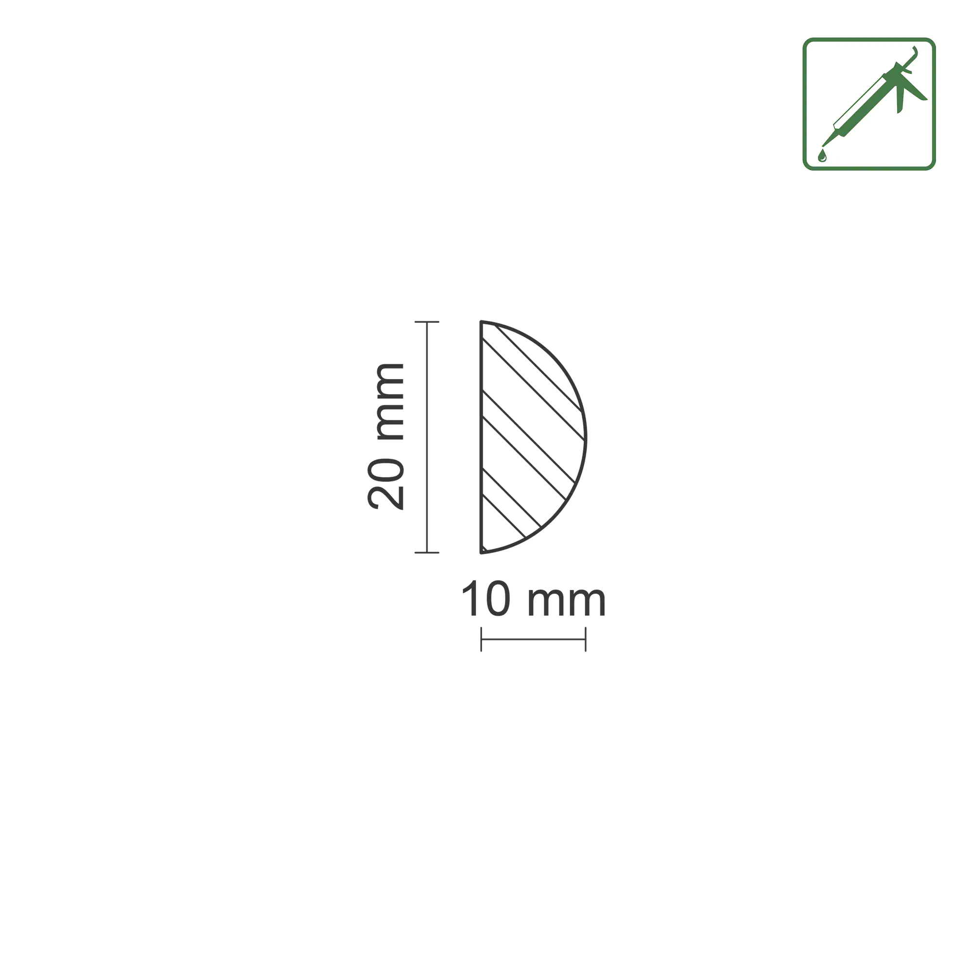 FN Neuhofer Halbrundstab 100 cm 20 x 10 mm Fichte/Kiefer