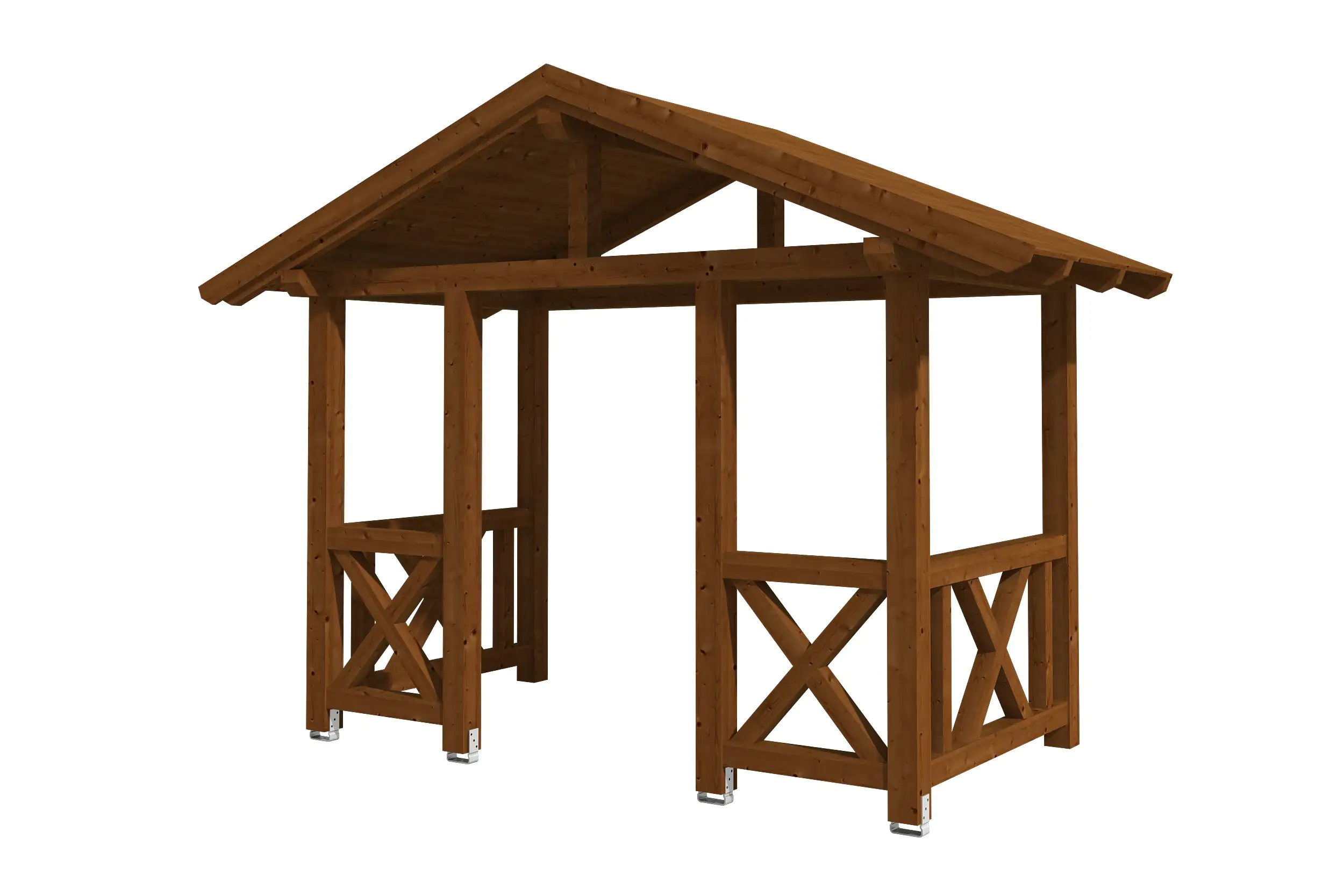 SKAN HOLZ Vordach Stralsund Typ 7 360 x 187 cm, lasiert in Nussbaum