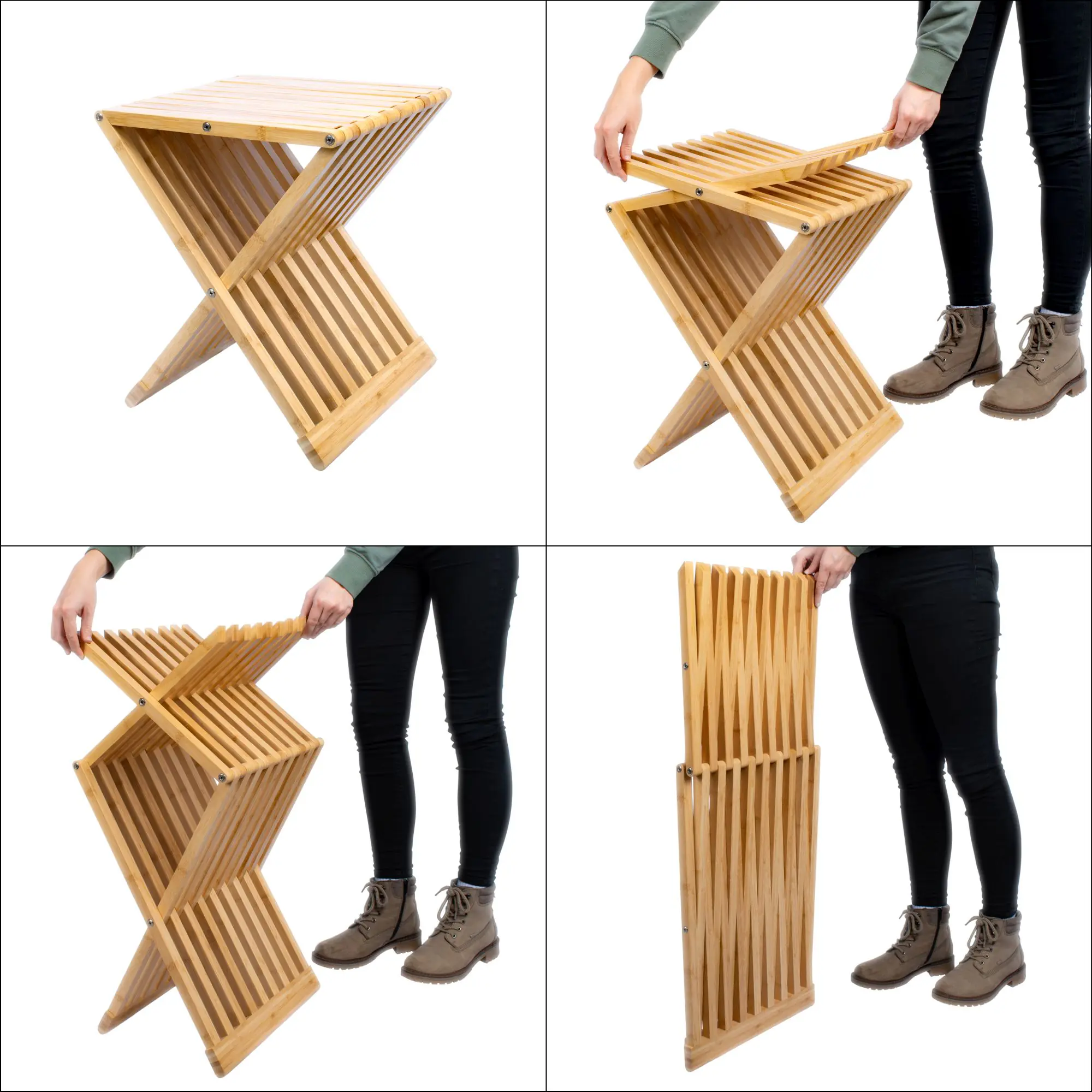 Schulte Badhocker aus Bambus klappbar 39 x 38 x 44 cm Schulte Badhocker aus Bambus klappbar 39 x 38 x 44 cm