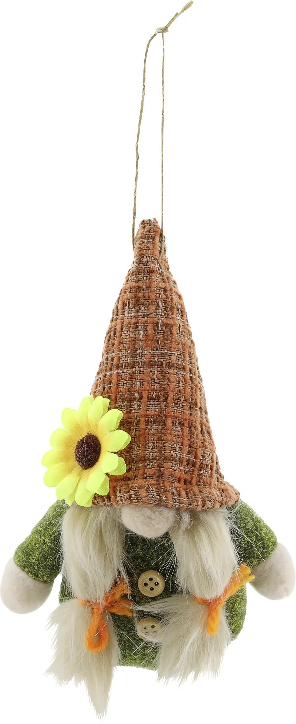 Herbstdeko Wichtel Filz 15 cm grün-orange kariert