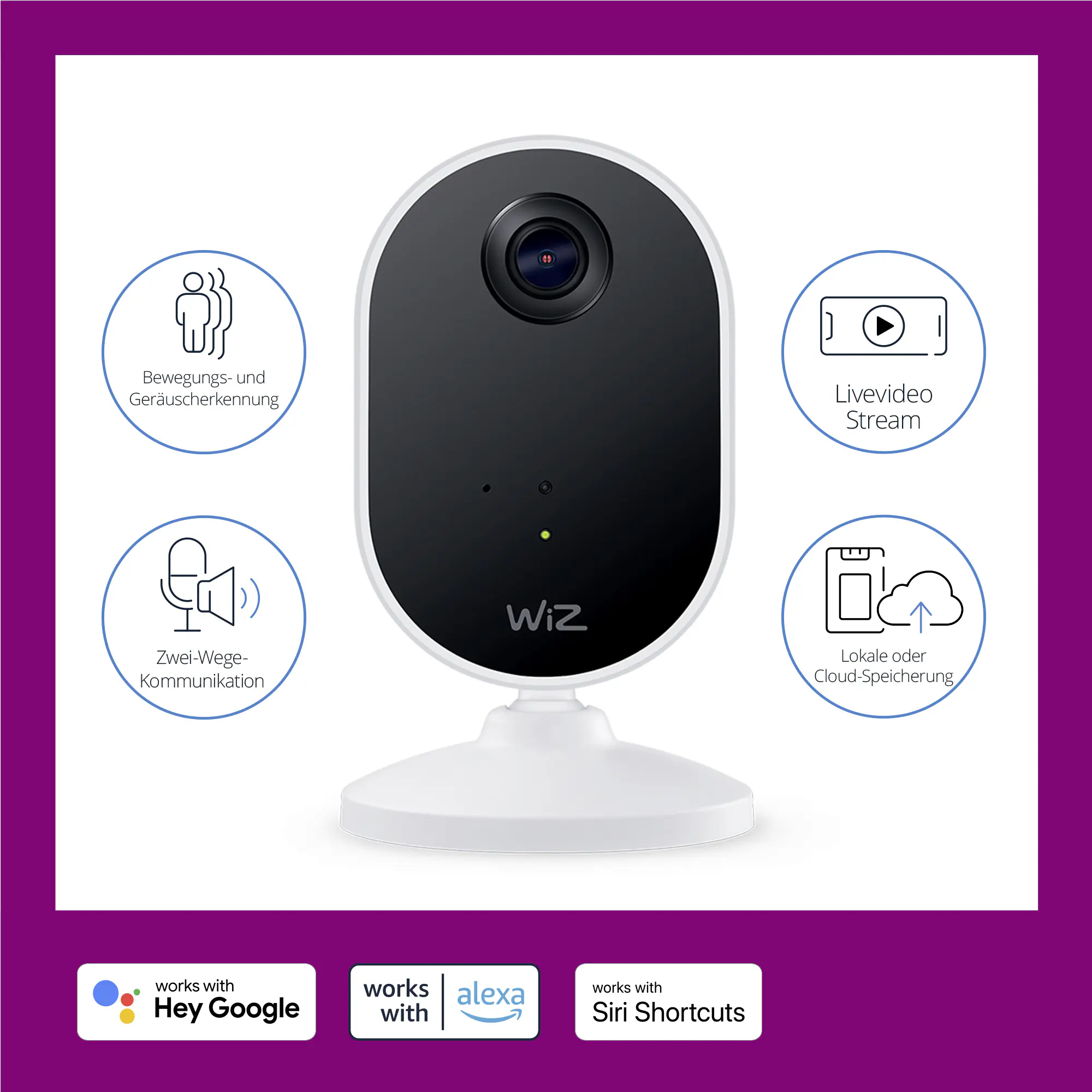 WiZ Sichheits-Kamera für Innen Wifi 1080 P WiZ Sichheits-Kamera für Innen Wifi 1080 P
