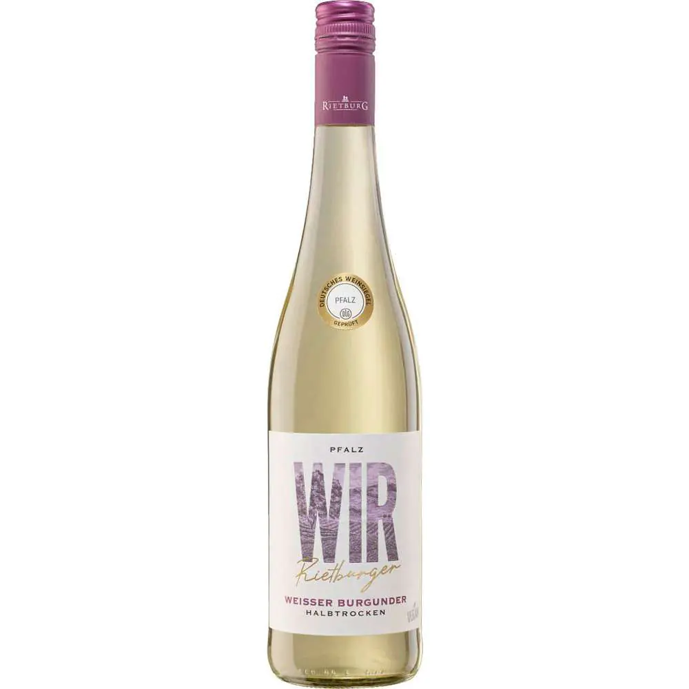 Wir Rietburger Weißwein Pfalz Weißer Burgunder QbA halbtrocken 0,75 l