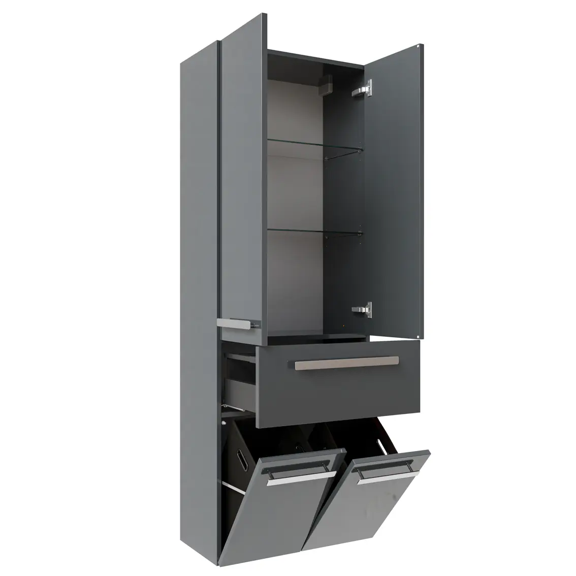 Pelipal Hochschrank Fokus 4005 Lack steingrau Hochglanz, Breite 60 cm