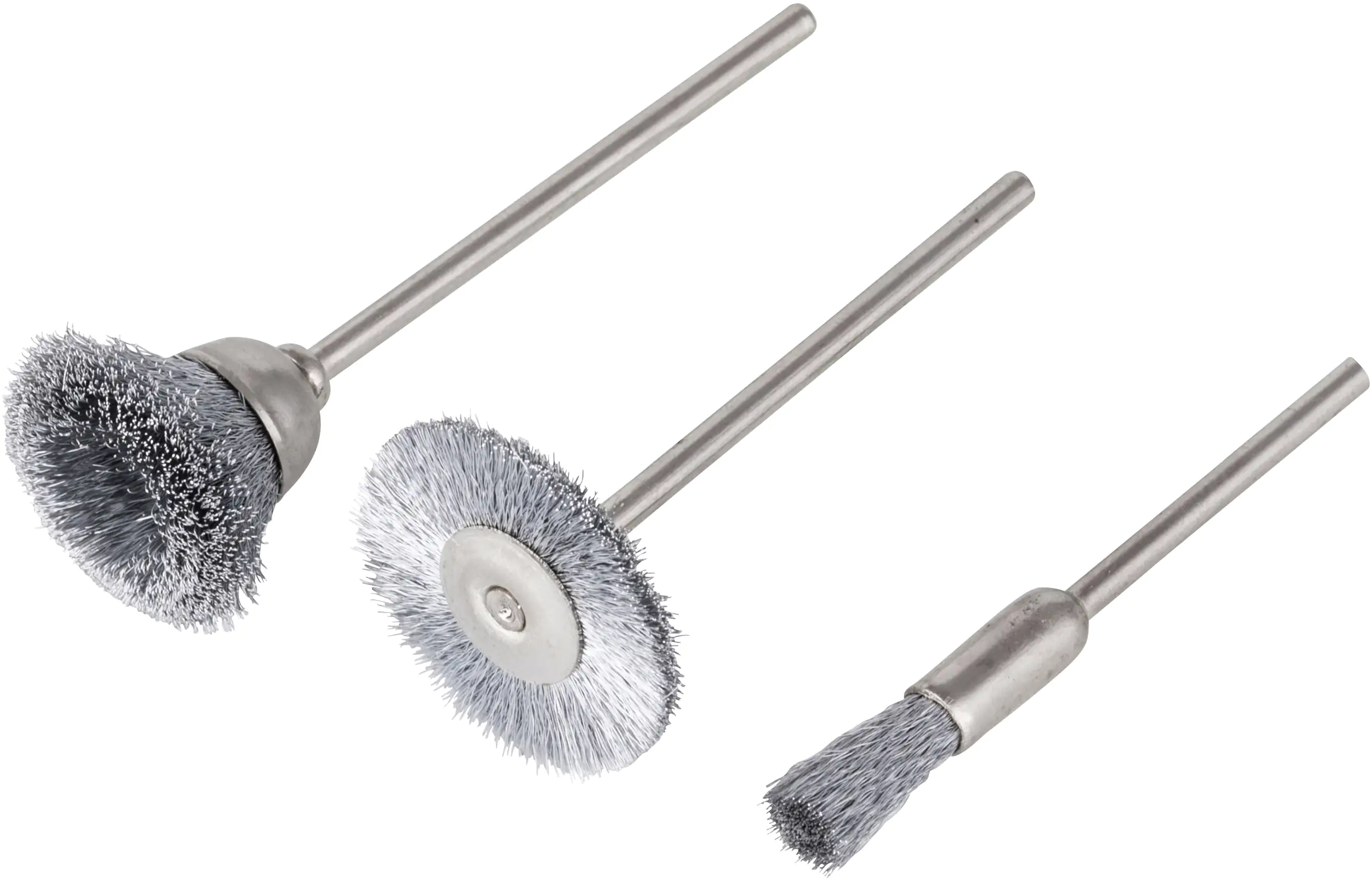 Wolfcraft Drahtbürsten-Set Mini 3-teilig 2,3 mm