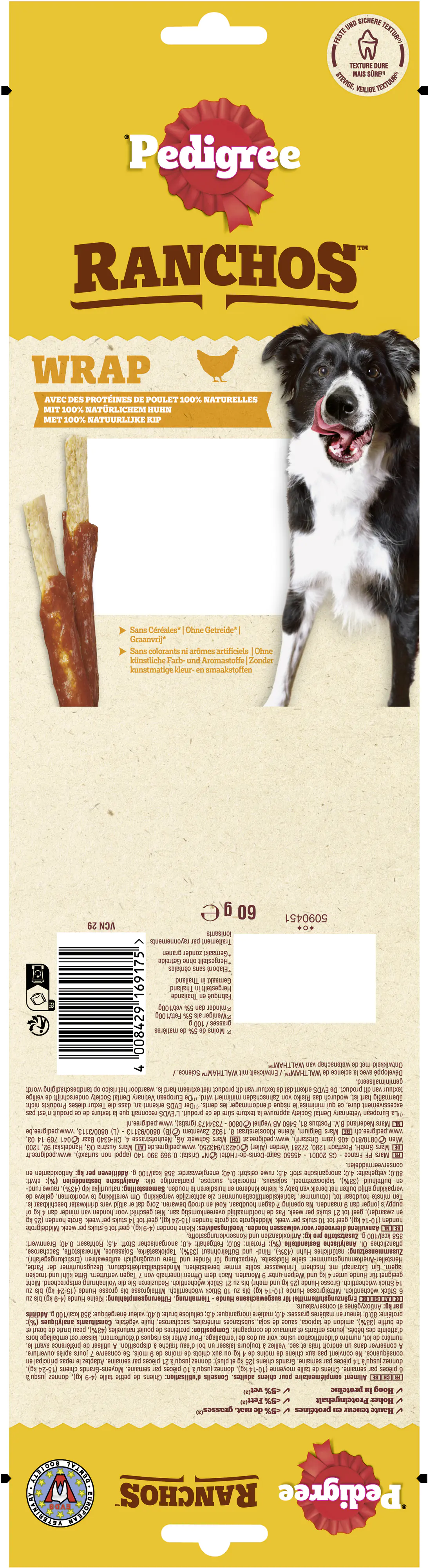 Pedigree Ranchos Hundeleckerli Wrap mit Huhn 60 g Pedigree Ranchos Hundeleckerli Wrap mit Huhn 60 g