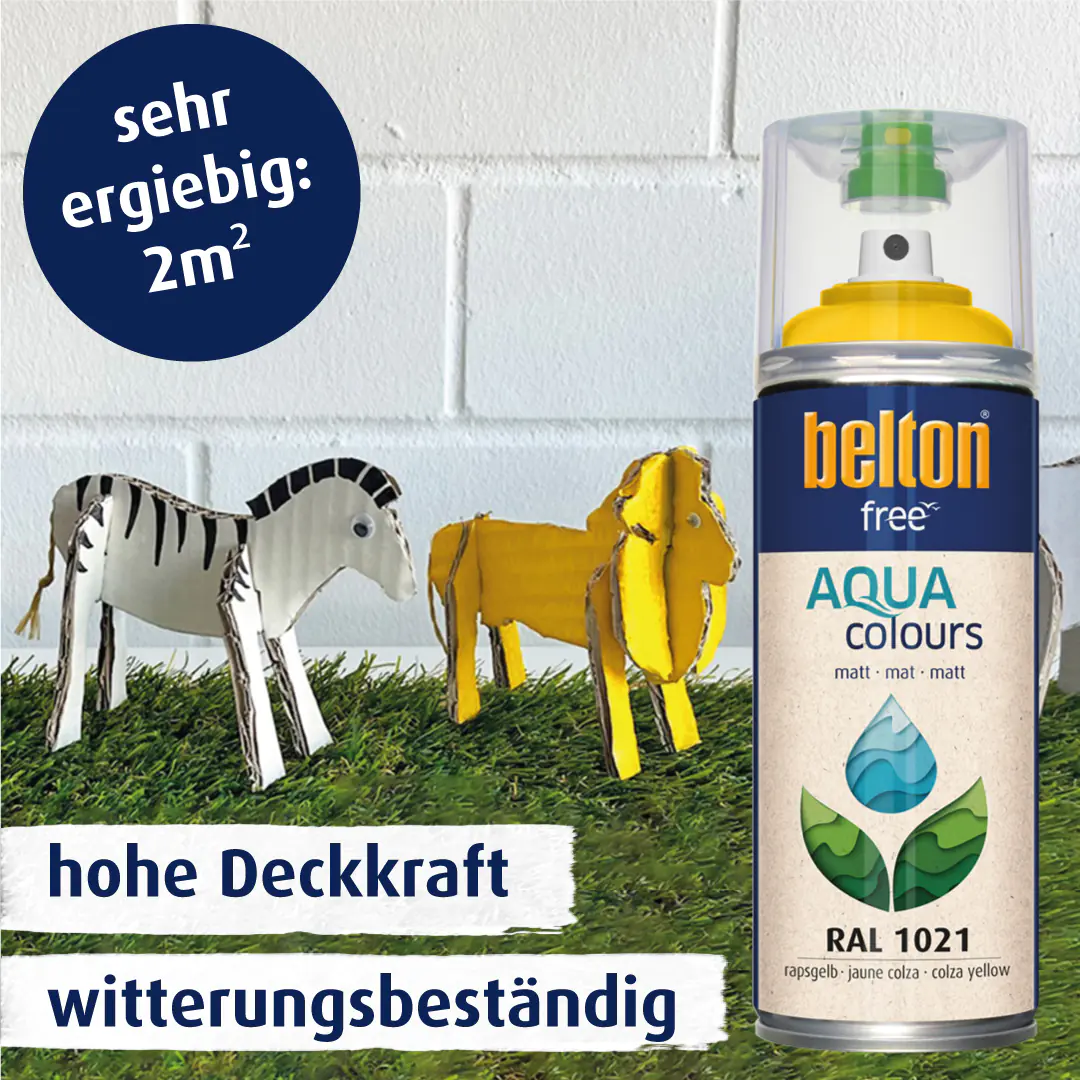 belton free Lackspray AQUAcolours 400 ml rapsgelb matt