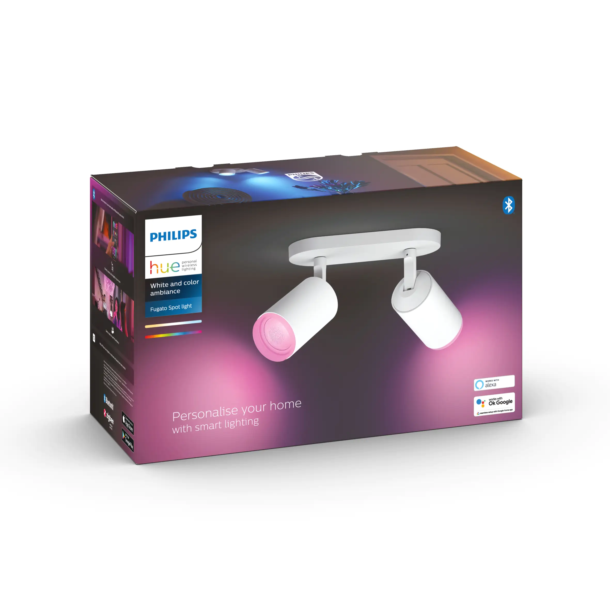 Philips Hue 2er LED Spot White & Color Ambiance Fugato RGBW Smart Home