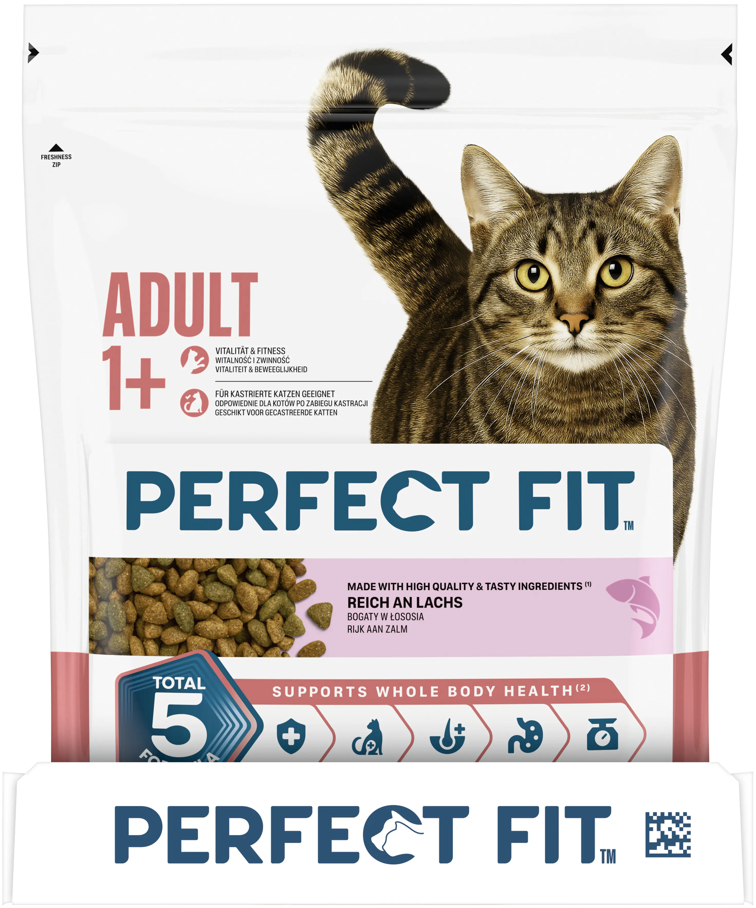 Perfect Fit Adult 1+ mit Lachs Katzenfutter 750g
