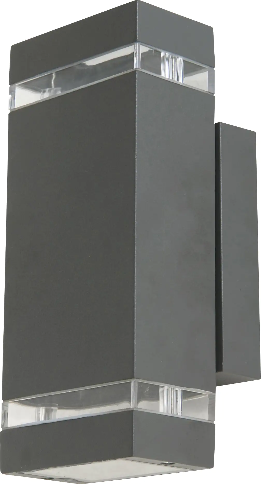 Lutec Außenwandleuchte Focus eckig 2-flammig anthrazit IP44