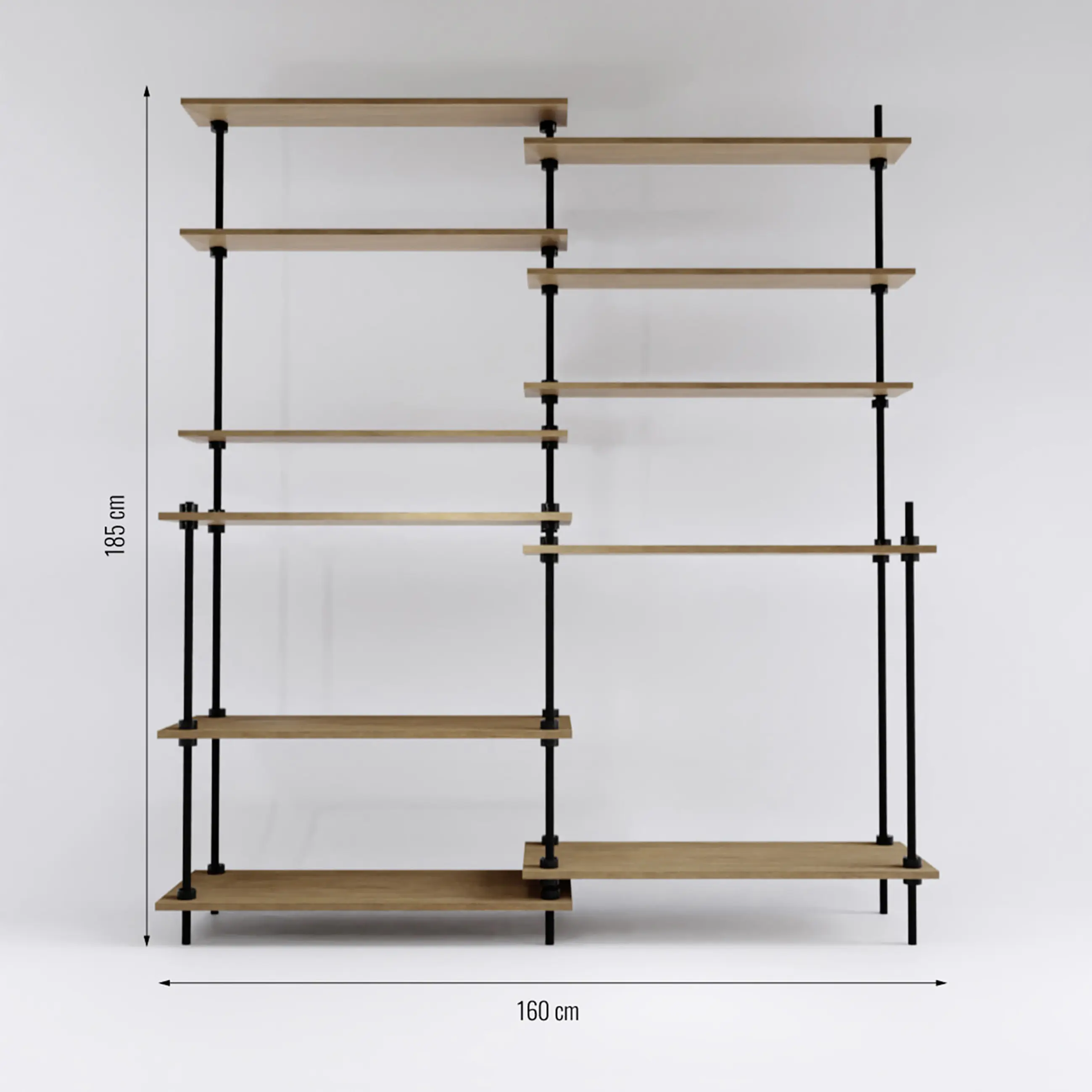 Ar Shelving Standregal-Set Deco Nebraska 185 x 160 cm 440 kg